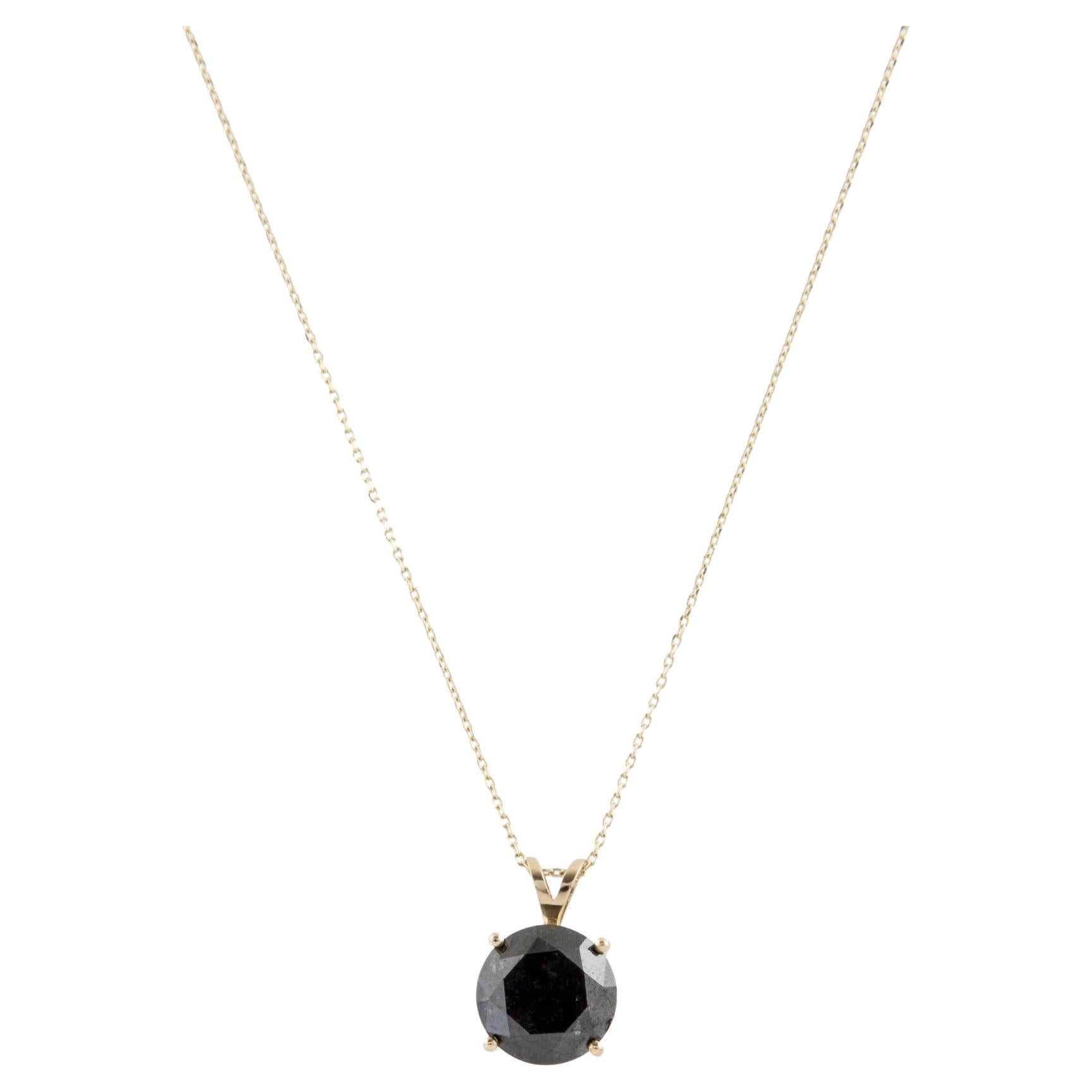 14K 3.80ct Diamond Solitaire Pendant Necklace