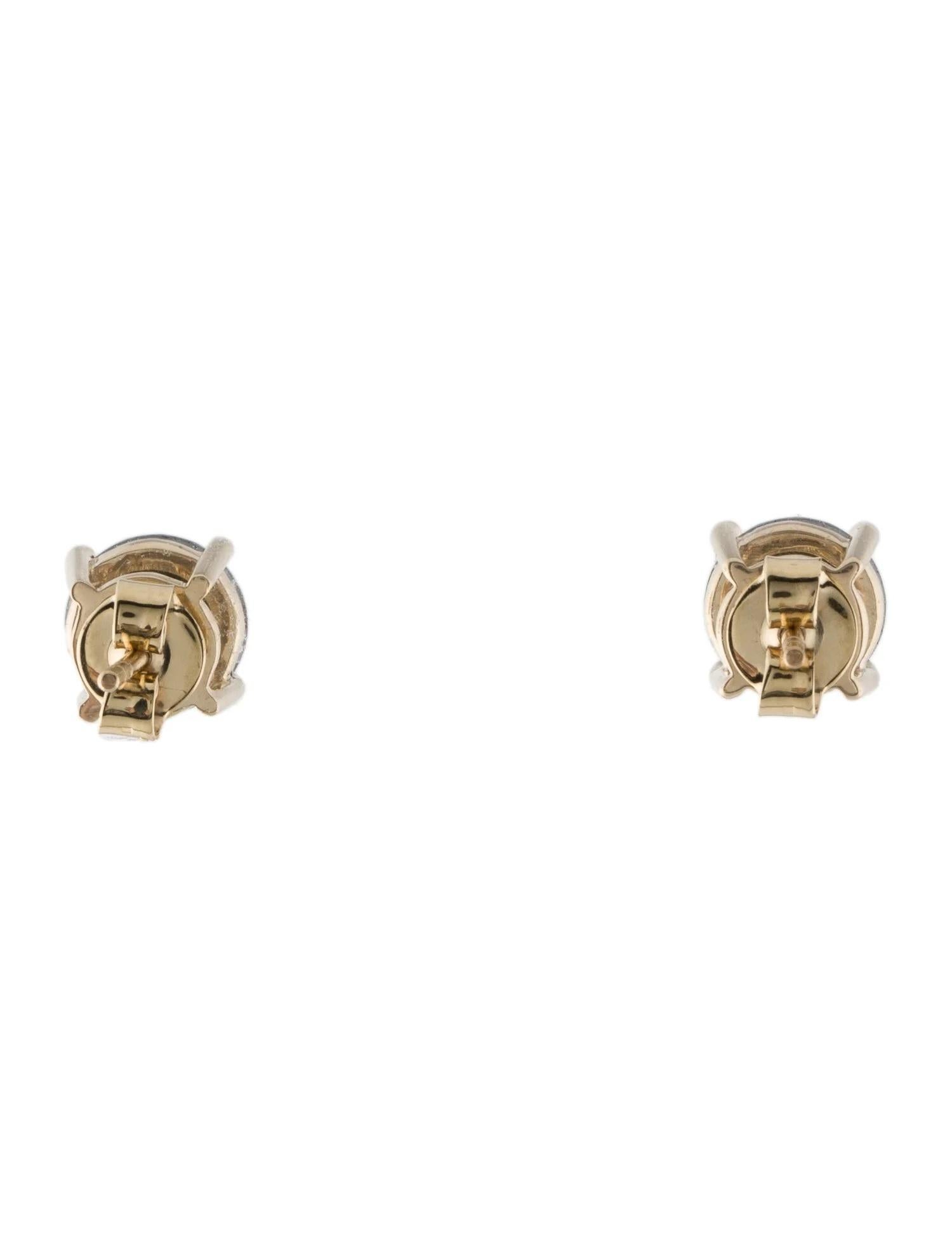 Artiste Clous d'oreilles en or jaune 14 carats avec diamants ronds brillants de 3,88 carats en vente
