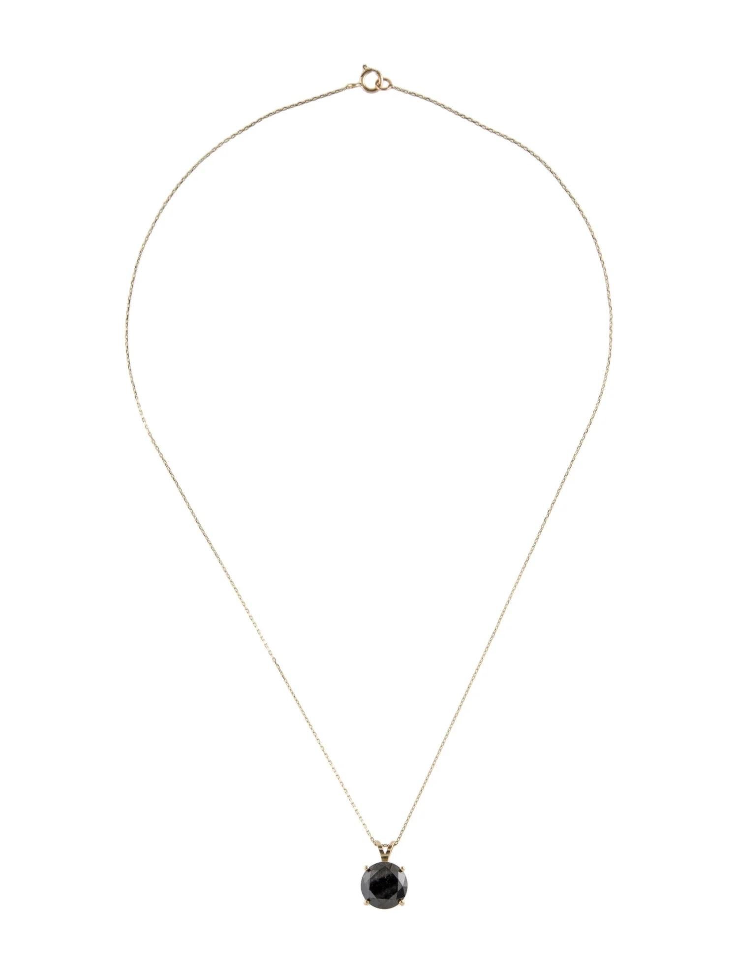 Artist 14K 3.94ct Diamond Solitaire Pendant Necklace For Sale