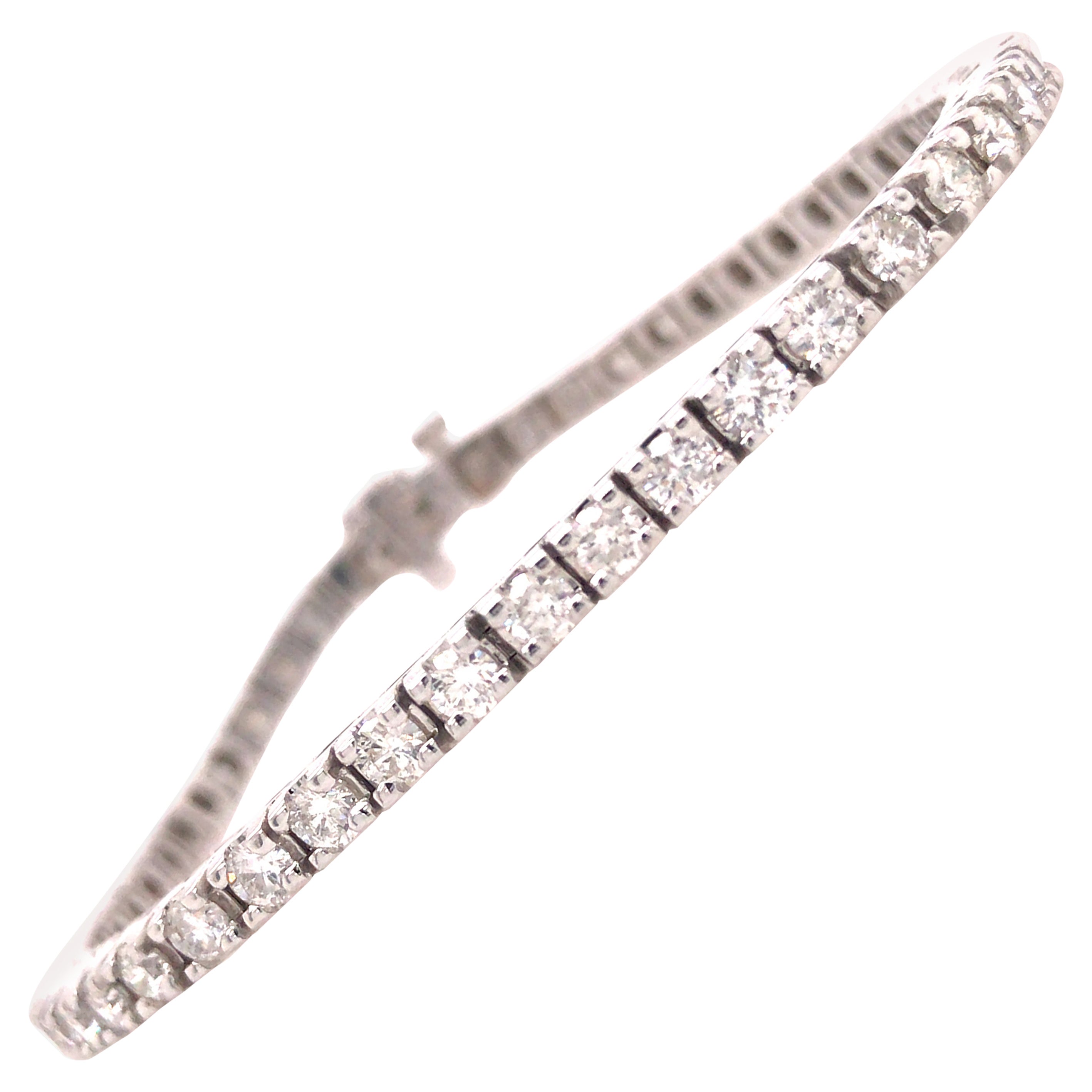 Weißgold-Tennisarmband mit 4 Karat Diamant 14 Karat