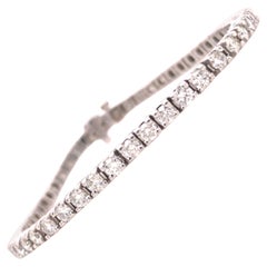 14K 4 Carat Diamond Tennis Bracelet White Gold