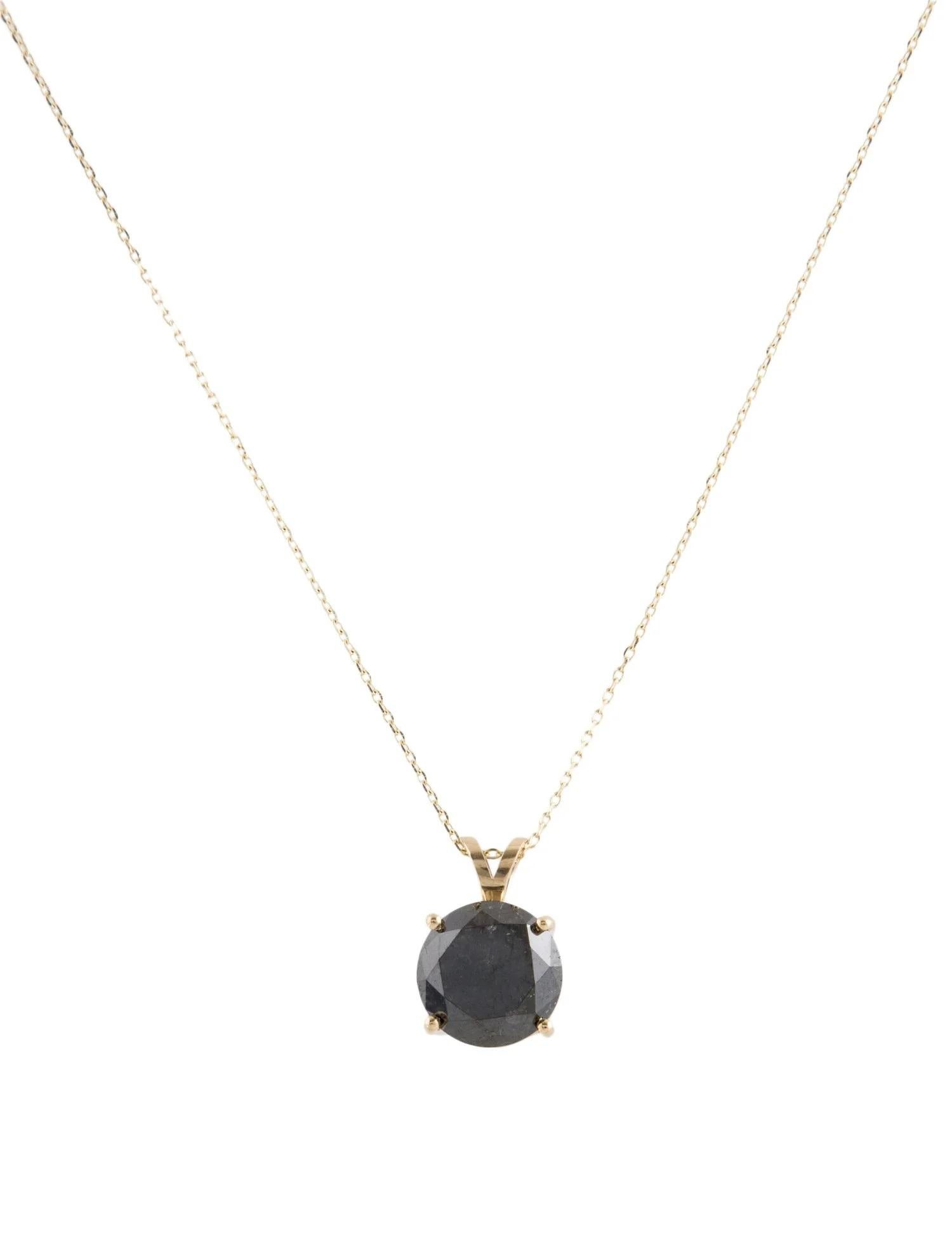 Taille ronde Collier pendentif solitaire en diamants 4,06 carats 14 carats en vente
