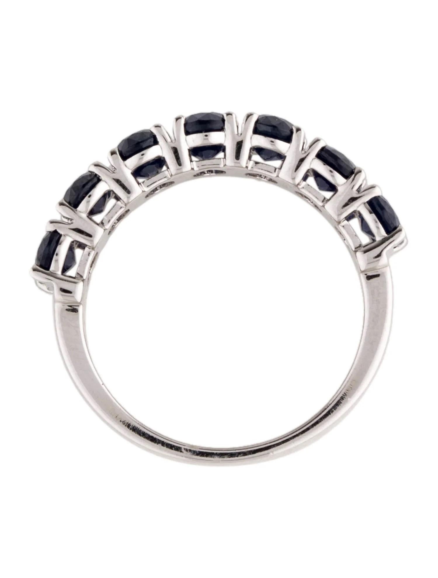 14K Bandeau saphir 4.06ctw en or blanc rhodié, taille 6.75 Neuf - En vente à Holtsville, NY