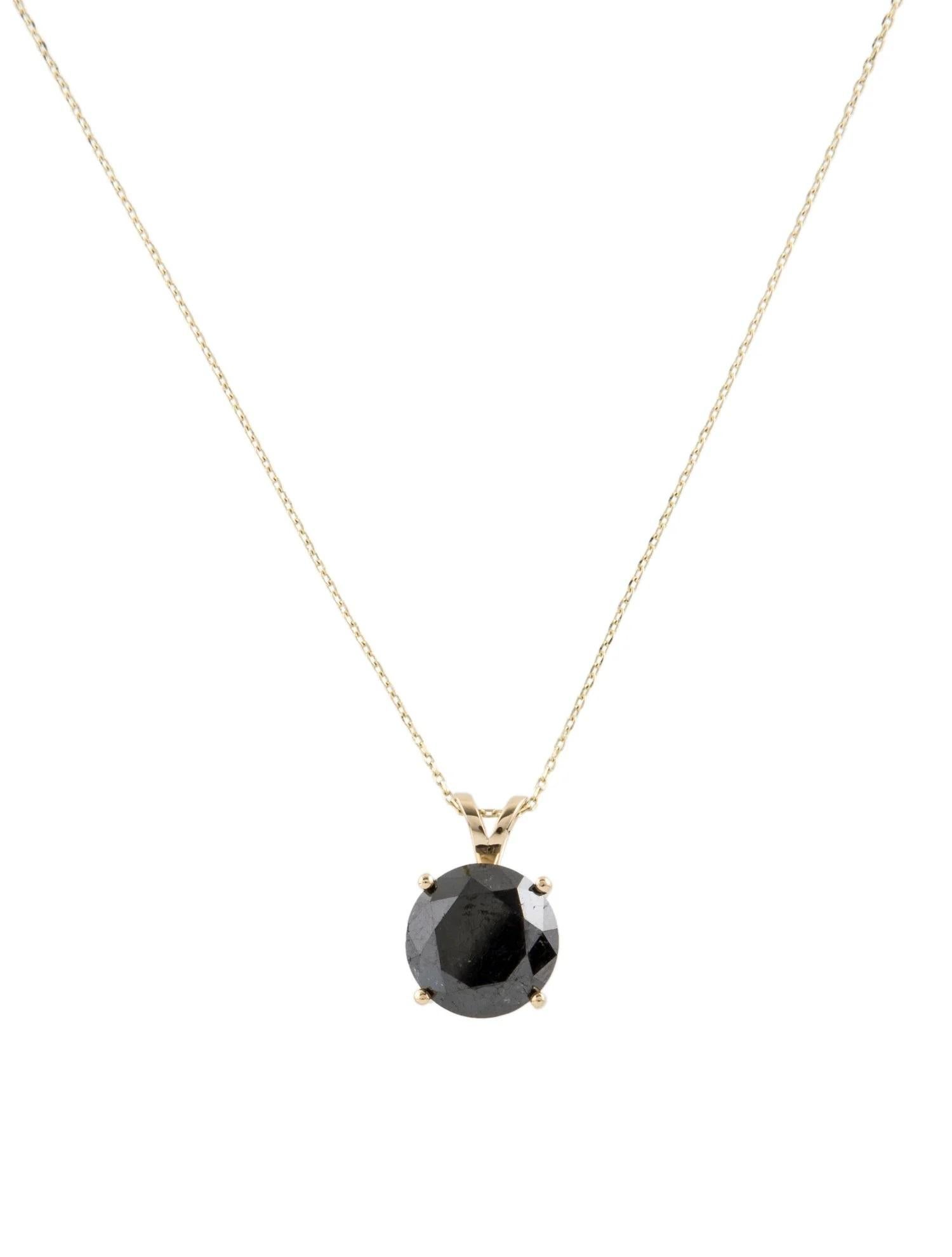 Taille ronde Collier pendentif solitaire en diamants 4,09 carats 14 carats en vente