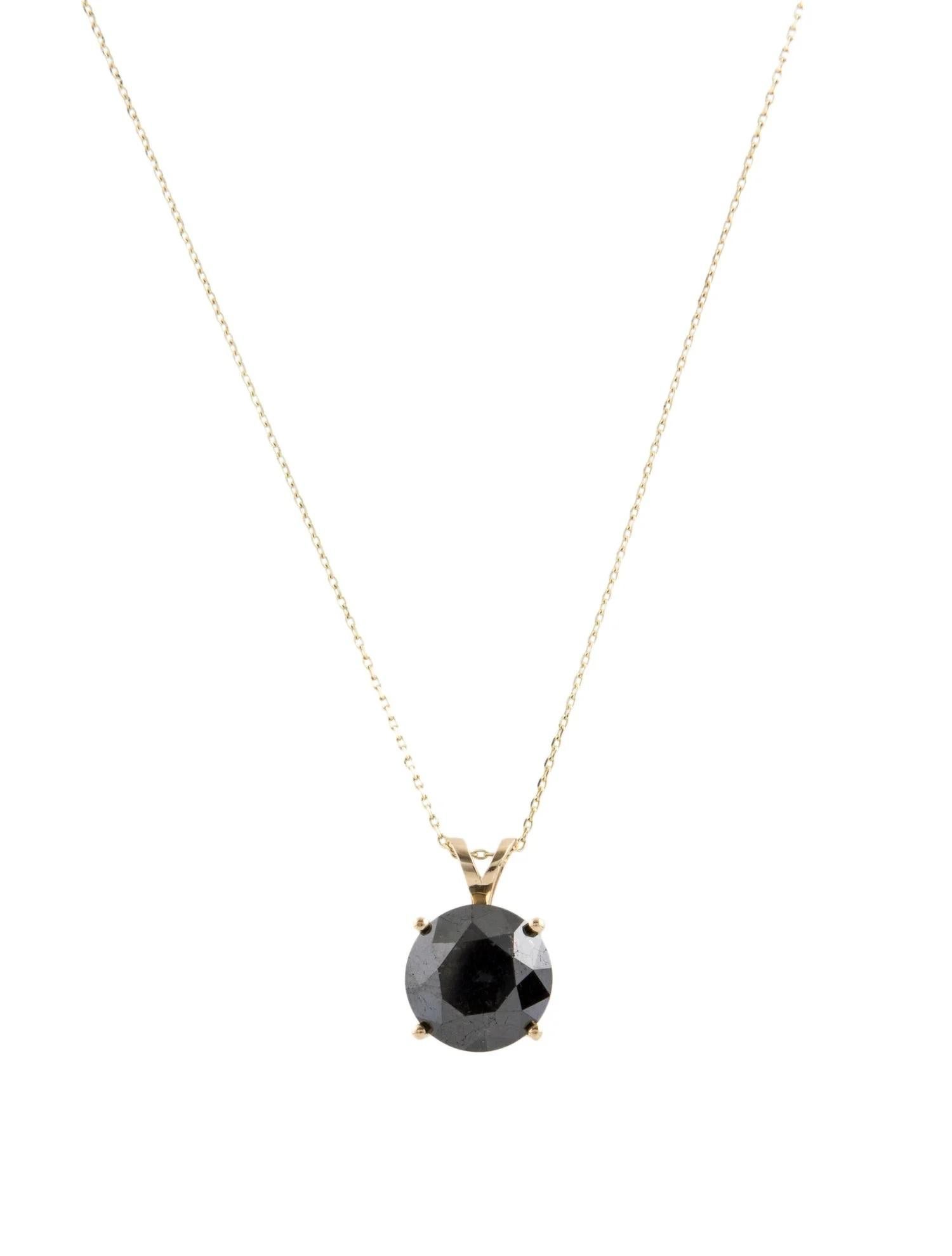 Round Cut 14K 4.31ct Diamond Solitaire Pendant Necklace For Sale