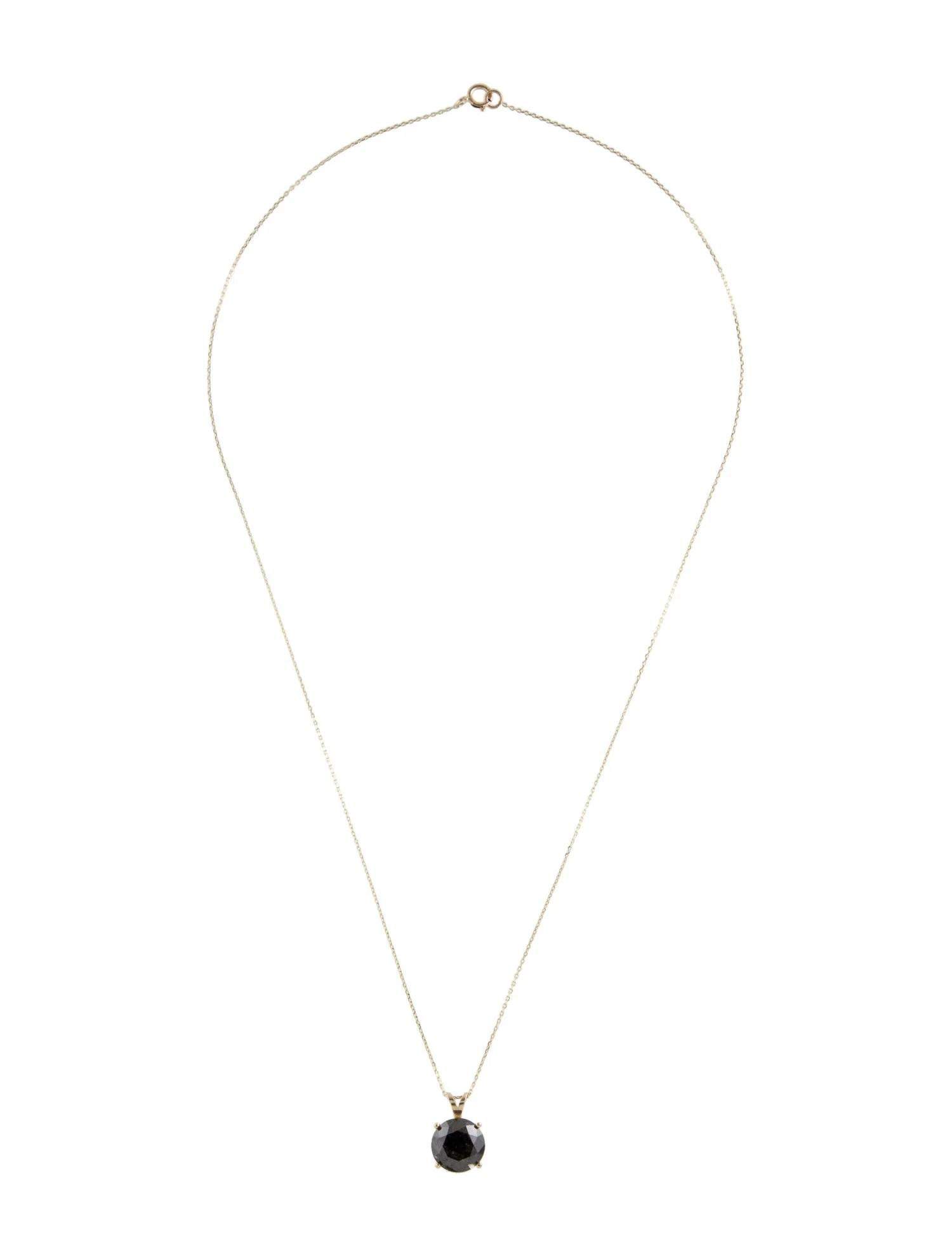 Artist 14K 4.45ct Diamond Solitaire Pendant Necklace For Sale