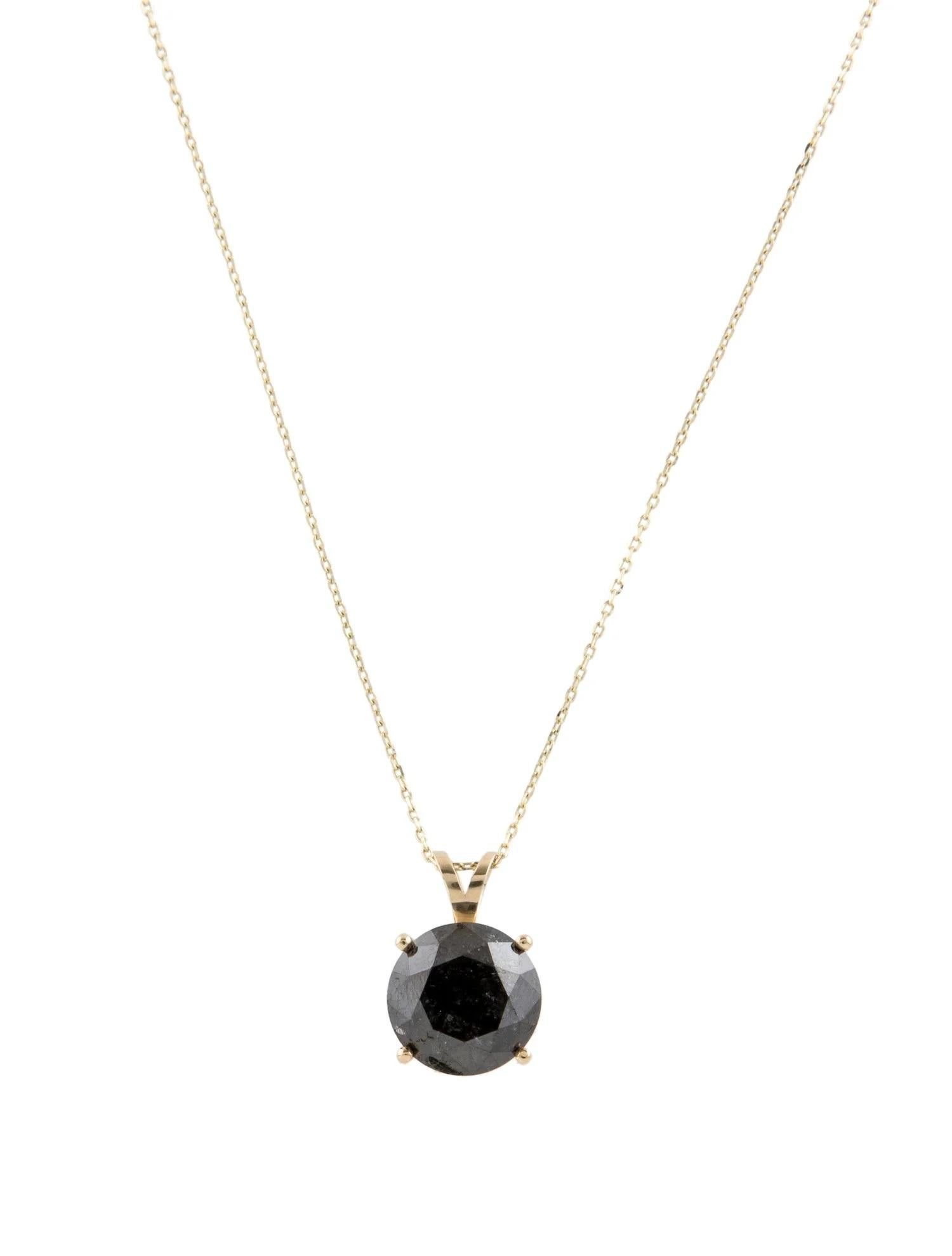 Round Cut 14K 4.45ct Diamond Solitaire Pendant Necklace For Sale