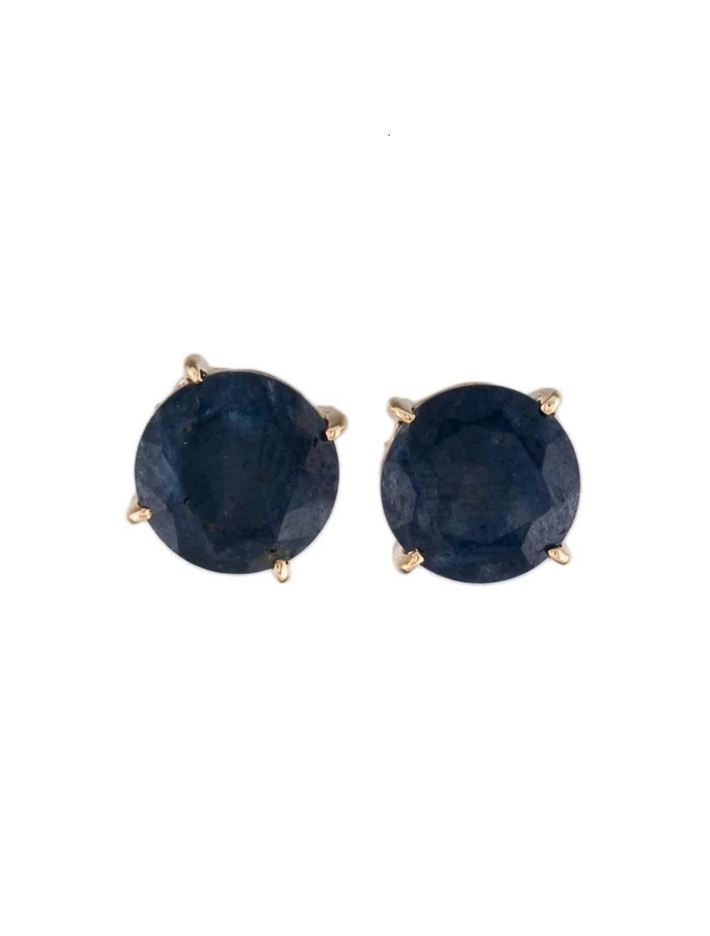 14K 4.51ctw Sapphire Stud Earrings - Timeless Elegance in Yellow Gold In New Condition For Sale In Holtsville, NY