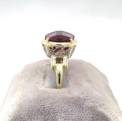14k 4.5ct Rhodolite Garnet Filigree Ring