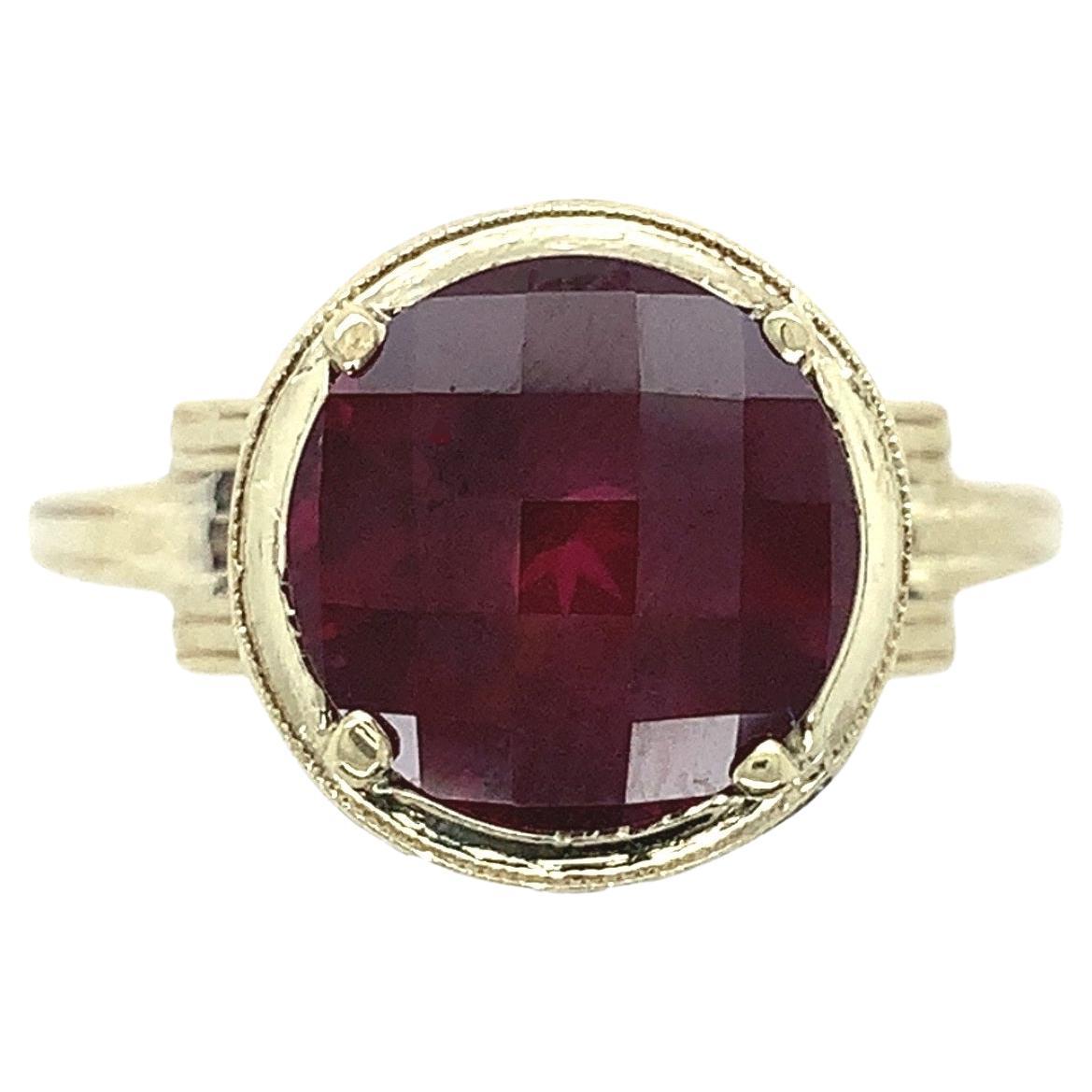 14K 4.5ct Rhodolite Garnet Filigree Ring