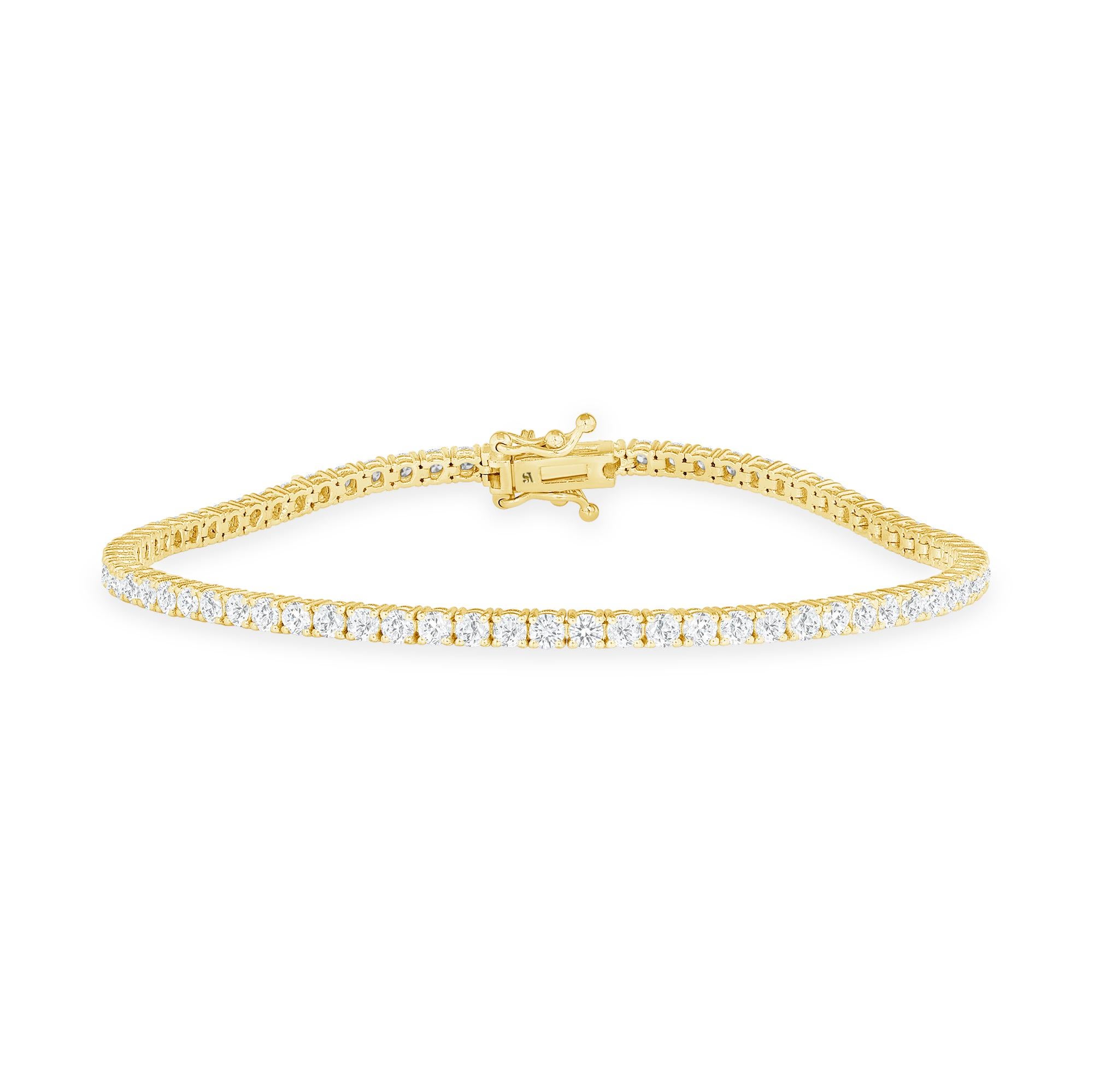 Moderne Bracelet tennis en or blanc 14 carats avec diamants ronds de 4,65 carats en vente
