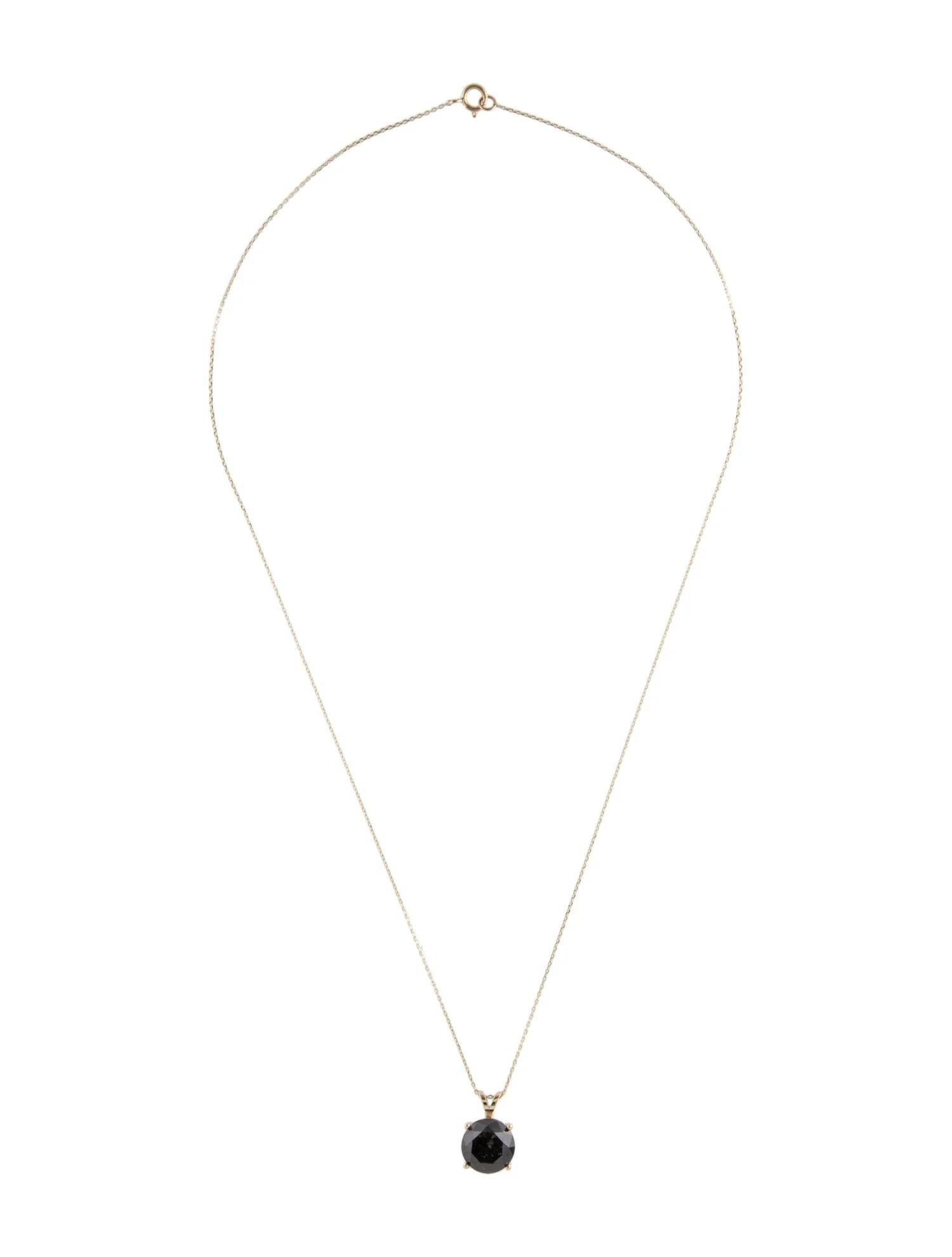 Artist 14K 4.82ct Diamond Solitaire Pendant Necklace For Sale