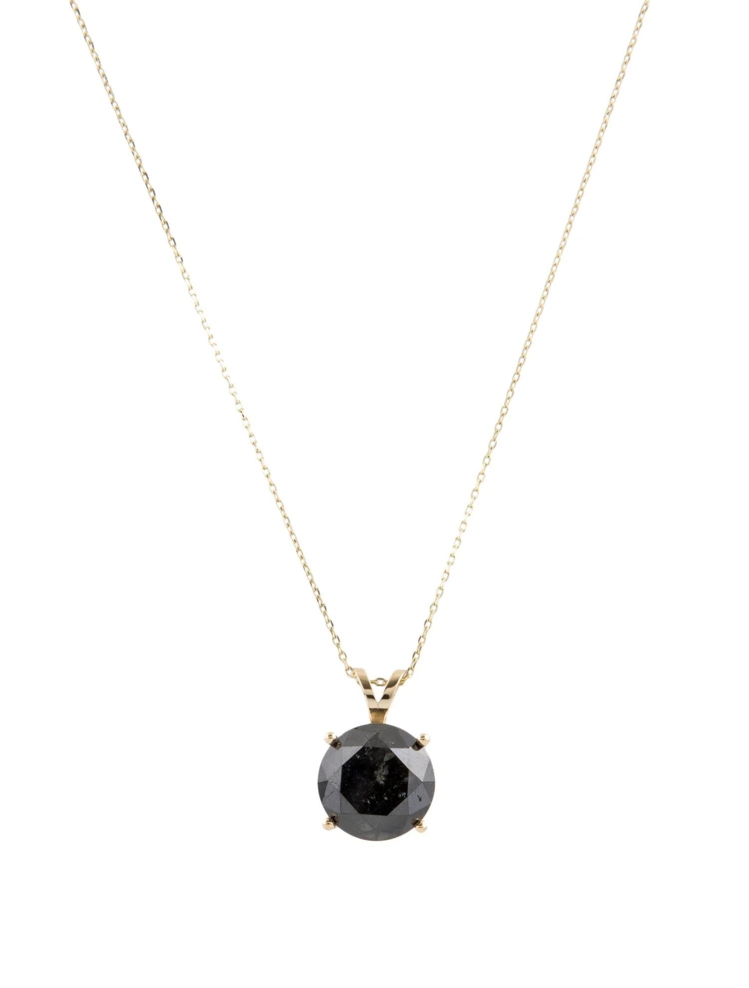 Round Cut 14K 4.82ct Diamond Solitaire Pendant Necklace For Sale
