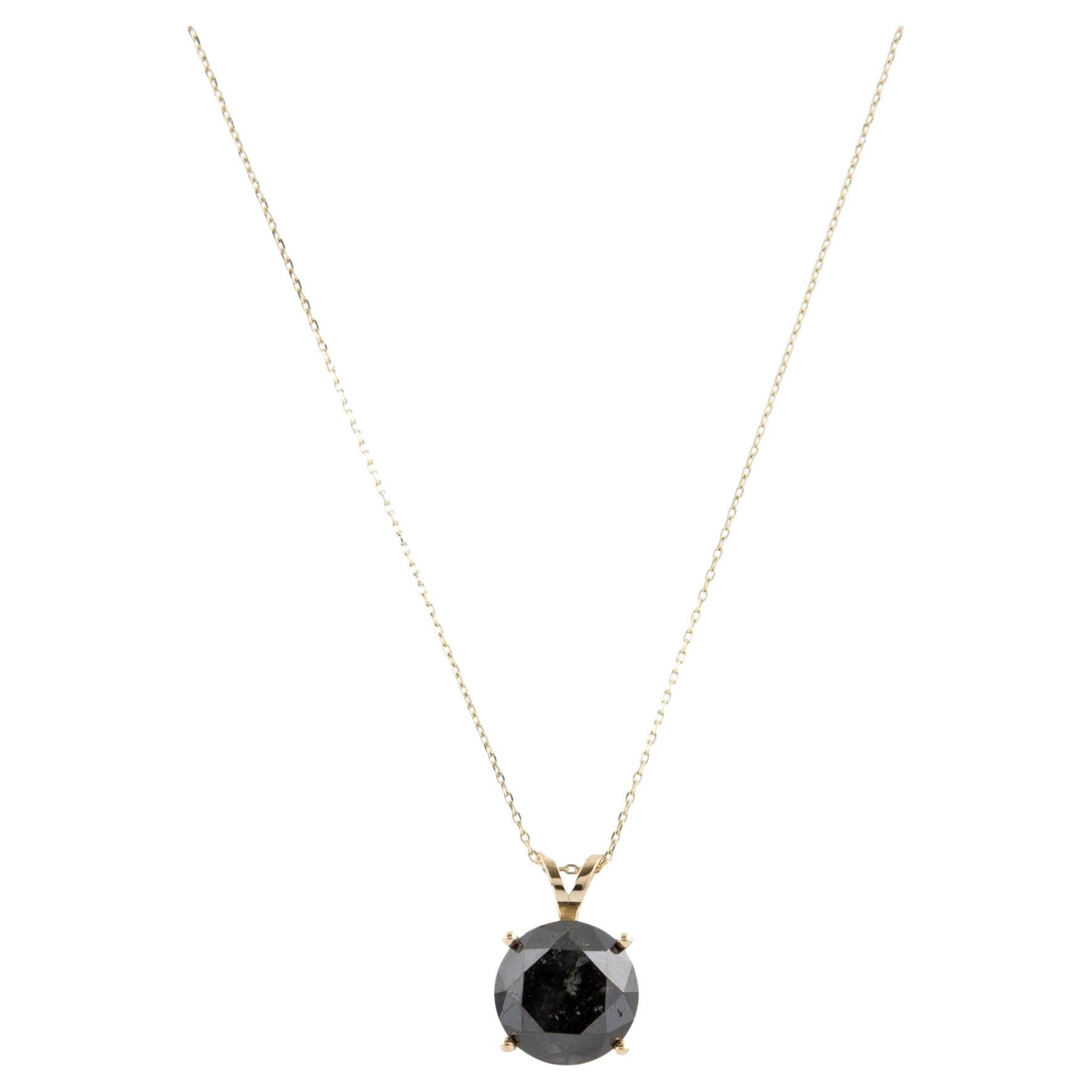 14K 4.82ct Diamond Solitaire Pendant Necklace For Sale