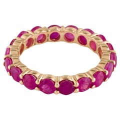 14K 4.94ctw Ruby Eternity Band Ring, Size 7.75, Yellow Gold, Fine Jewelry