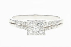 14K .5 Carat Diamond Cluster Engagement Ring