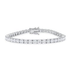 14K 5 Carat White Gold 6.5 Inch Round Diamond Tennis Bracelet