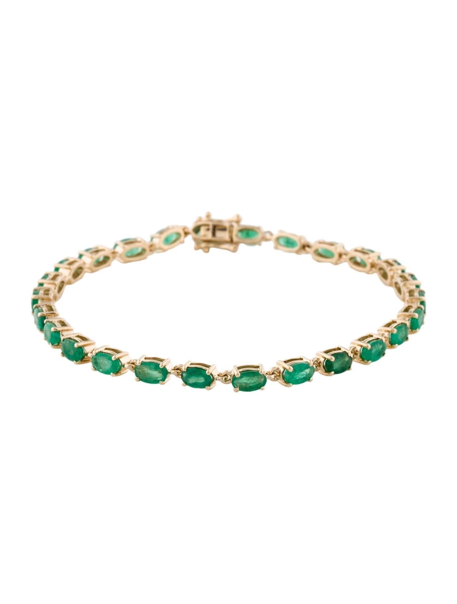 Taille émeraude 14K 5.35ctw Emerald Link Bracelet  Or jaune  6,75