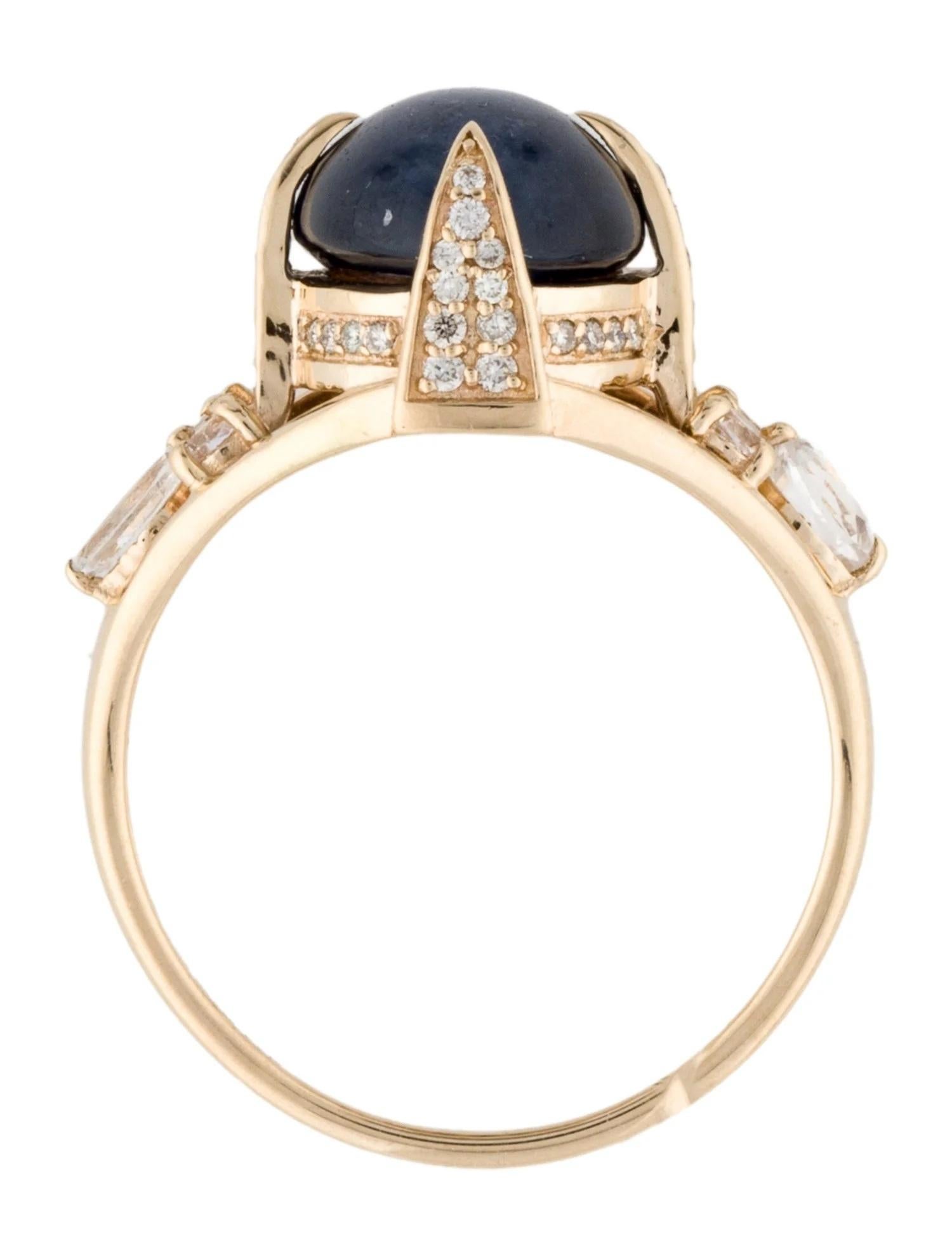14K 5.48ctw Sapphire & Diamond Cocktail Ring Size: 7  Marquise Modified Brillia In New Condition In Holtsville, NY