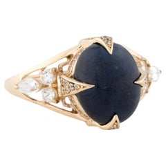 14K 5.48ctw Sapphire & Diamond Cocktail Ring Size: 7  Marquise Modified Brillia