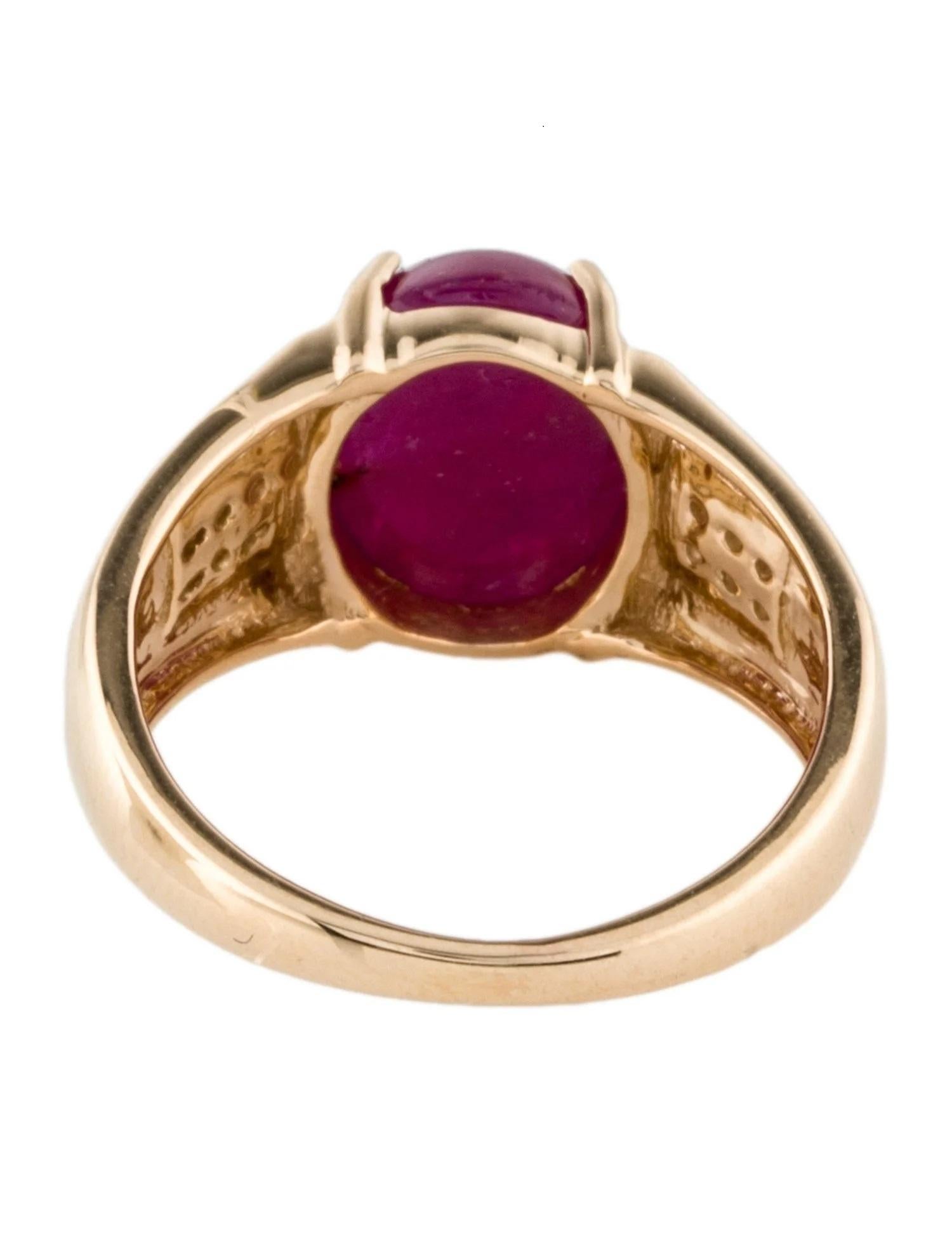 Taille simple Bague cocktail 14 carats, rubis et diamants 5,74 carats, taille 6,75  Diamant 0,06 carat et rubis 5,74 carats en vente