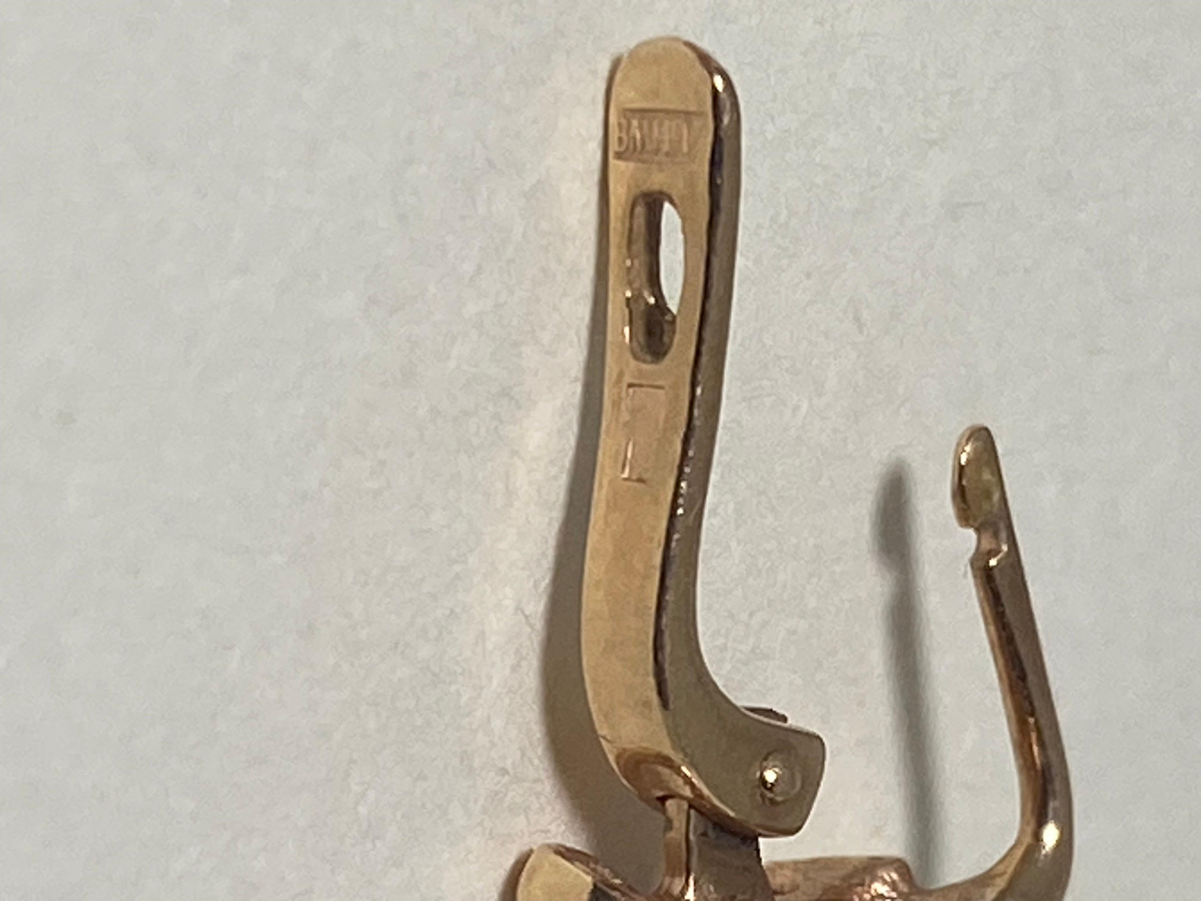 14K 585 Roségold & CZ Russisch Sowjetische Vintage c1970er Englische Schloss-Ohrringe (Retro)
