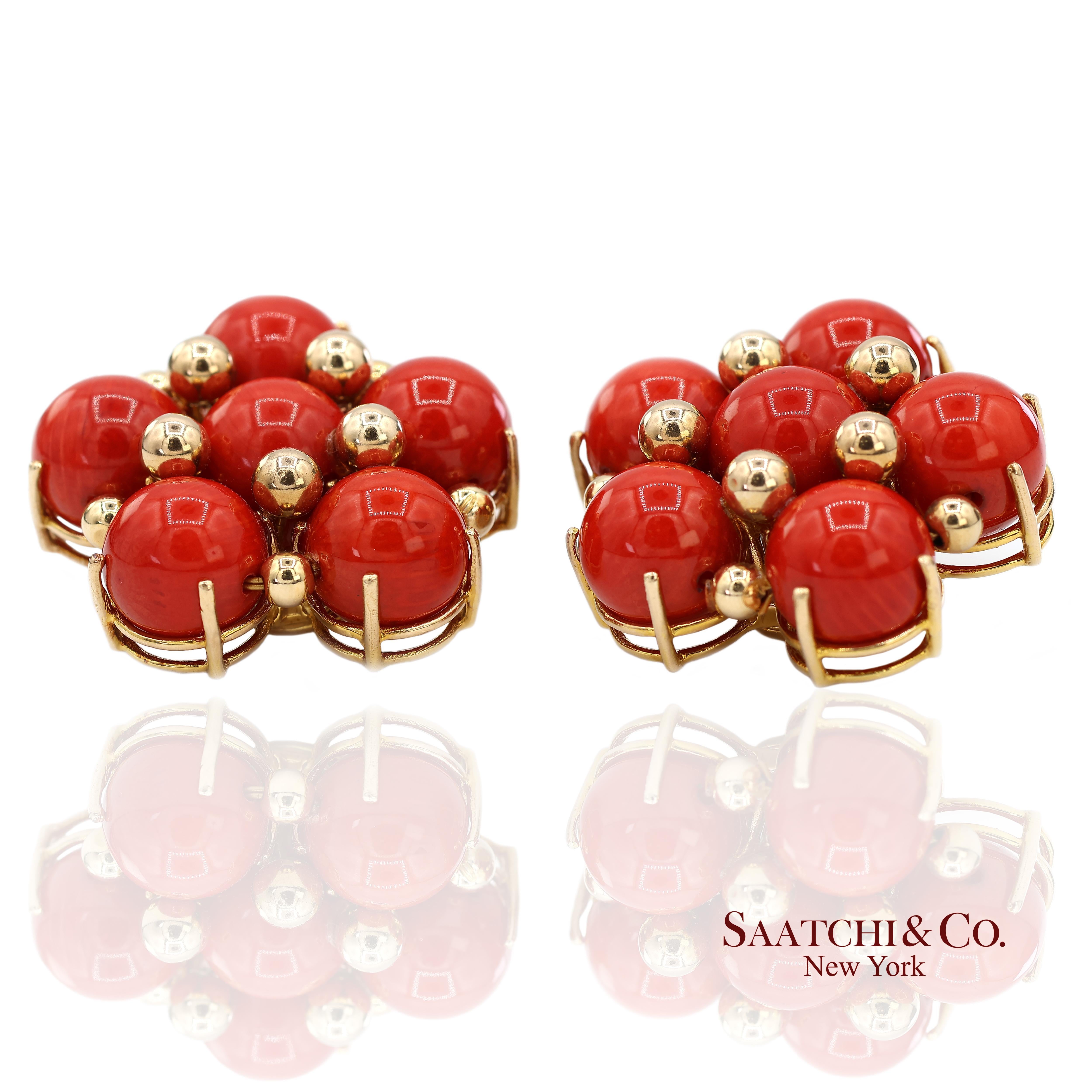 14k Yellow Gold Coral Omega Earrings

Metal Type: 14k Solid Yellow Gold
Total Item Weight: 43.8 Grams
Sizable: No
Dimensions: Length: 36.0 mm X Width: 36.0 mm X Height: 22.0 mm
1:
Earring Material: Coral
Each Stone Size: 11.5 mm
No. of Stones: