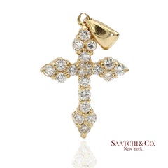 Collana con ciondolo con diamante naturale in oro giallo massiccio 14K 585