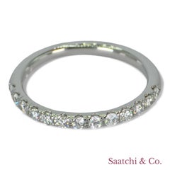 14k 585 White Gold Natural Diamond Half Eternity Band