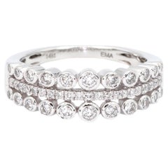 Anillo de diamantes naturales de oro blanco de 14k 585