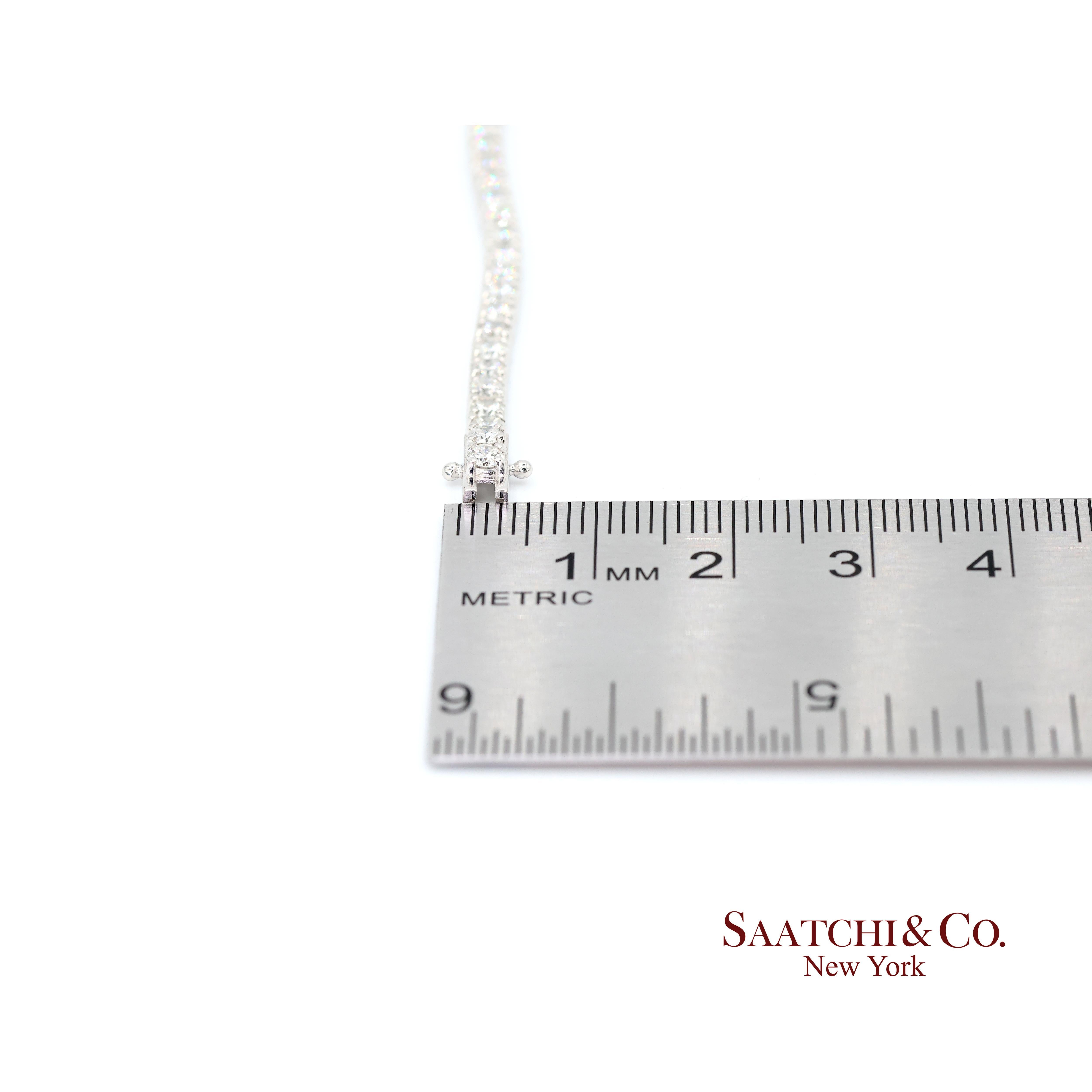 Bracelet de tennis en or blanc 14k 585 diamants naturels taille 7.5 pouces en vente 3
