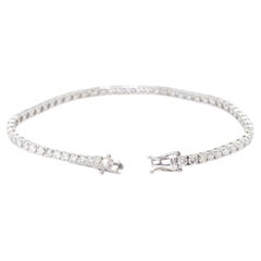 Bracciale tennis con diamanti naturali in oro bianco 14k 585 misura 7,5 pollici