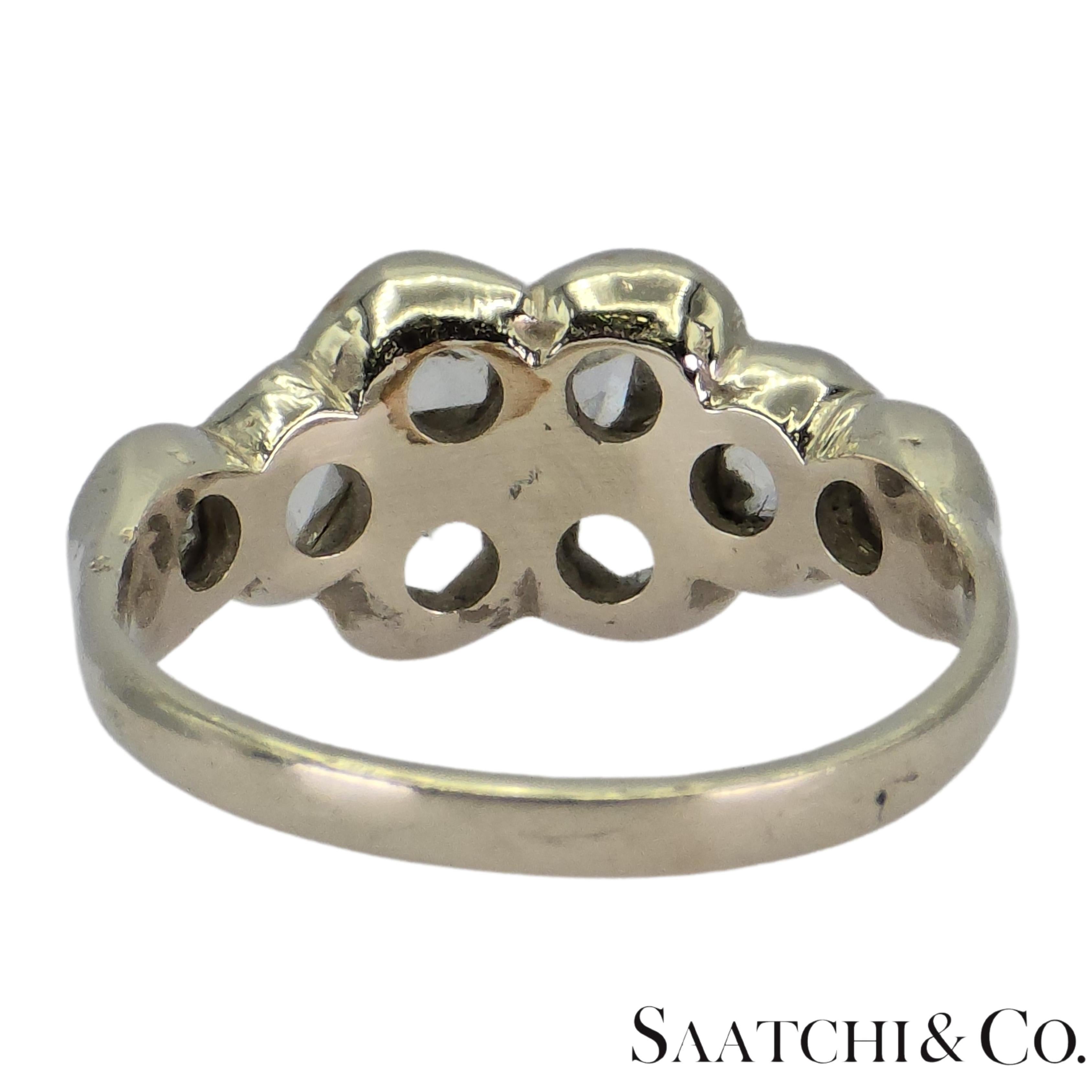 Oro Blanco 14k 585 Diamante Blanco Corte Rosa Natural 1.4 Ct, Talla 5.5 en venta 10