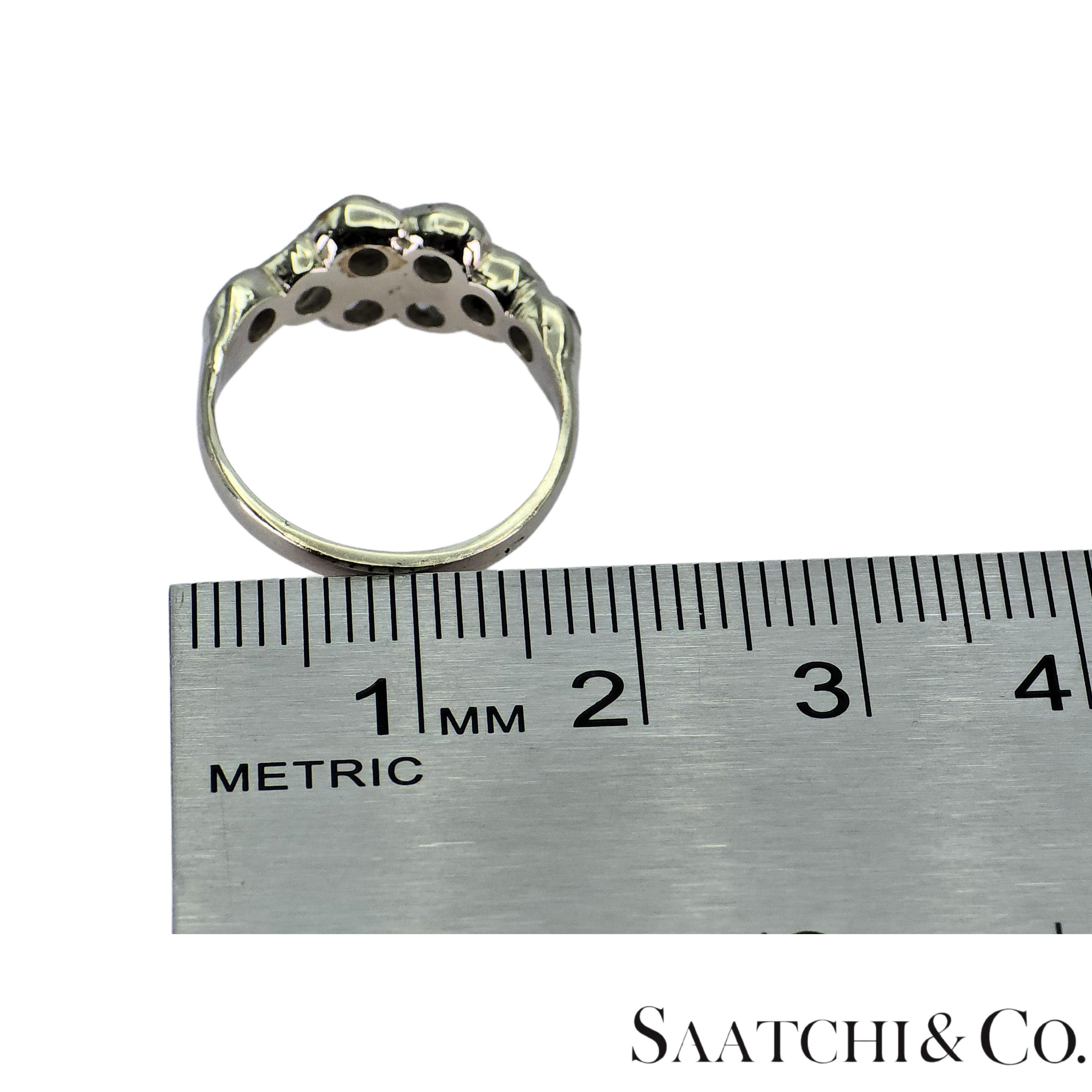 Oro Blanco 14k 585 Diamante Blanco Corte Rosa Natural 1.4 Ct, Talla 5.5 en venta 12