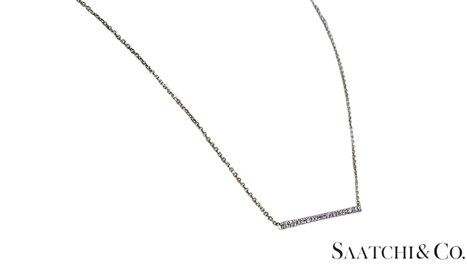 Or blanc 14K 585 - Diamant naturel VVS : Superbe pendentif avec chaîne Unisexe en vente