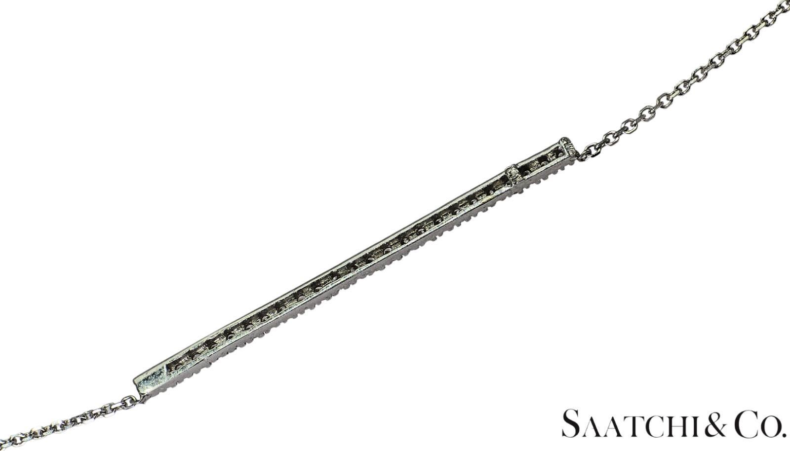 Or blanc 14K 585 - Diamant naturel VVS : Superbe pendentif avec chaîne en vente 1