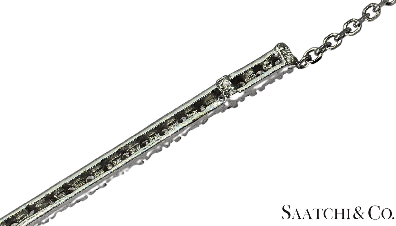 Or blanc 14K 585 - Diamant naturel VVS : Superbe pendentif avec chaîne en vente 2