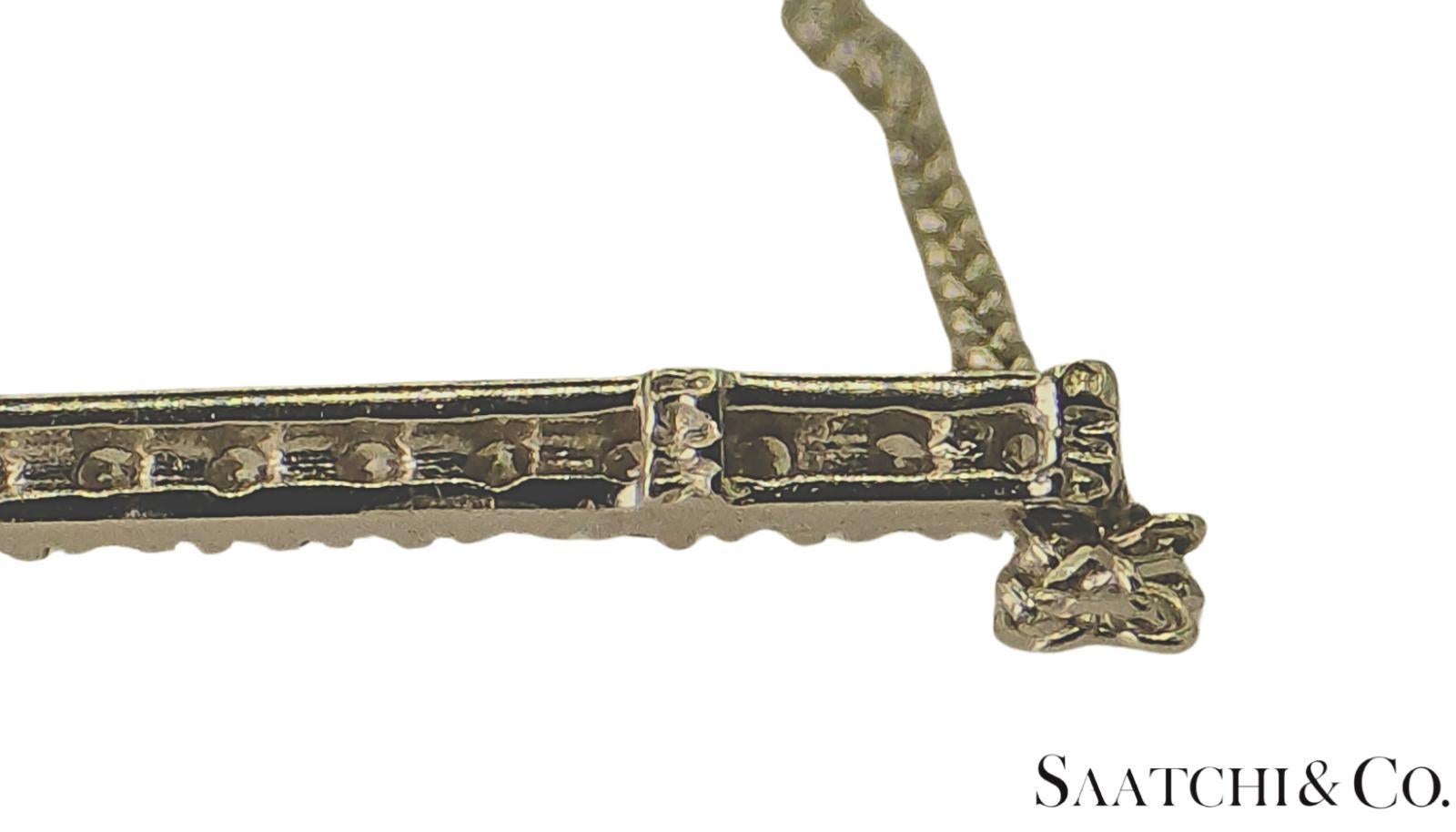 Or blanc 14K 585 - Diamant naturel VVS : Superbe pendentif avec chaîne en vente 3