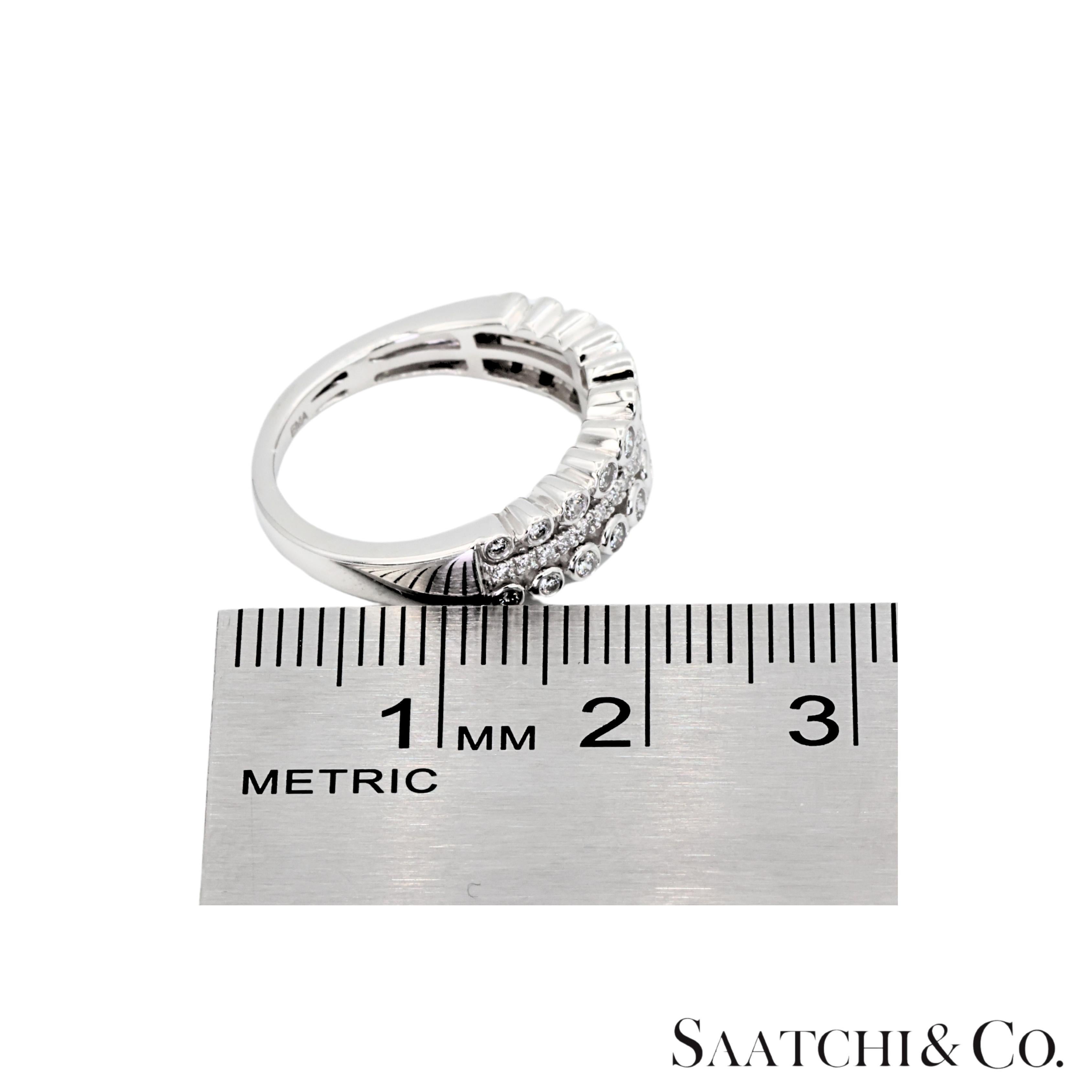 14k 585 Anillo de Oro Blanco Diamante Blanco Natural en venta 4