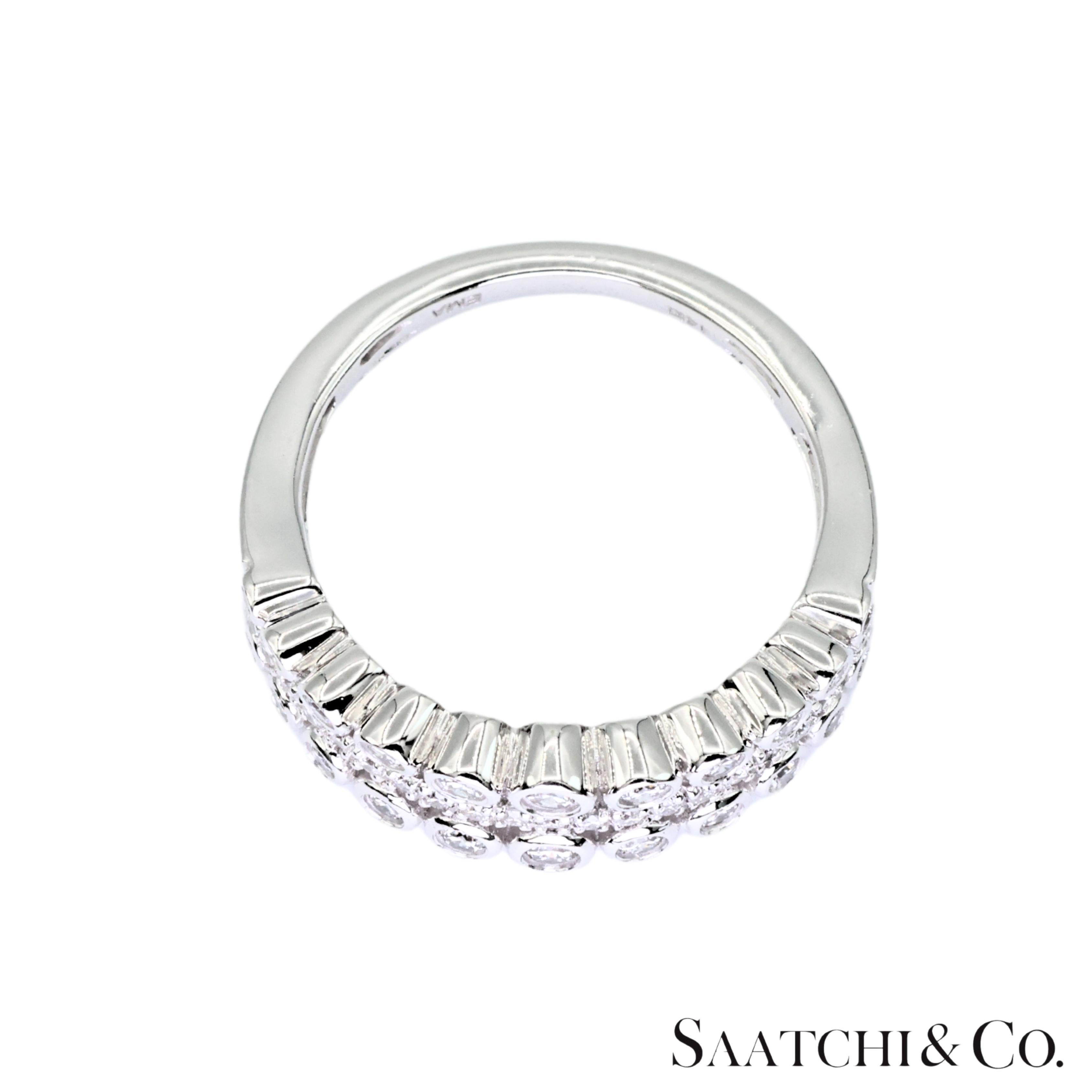 14k 585 Anillo de Oro Blanco Diamante Blanco Natural en venta 1