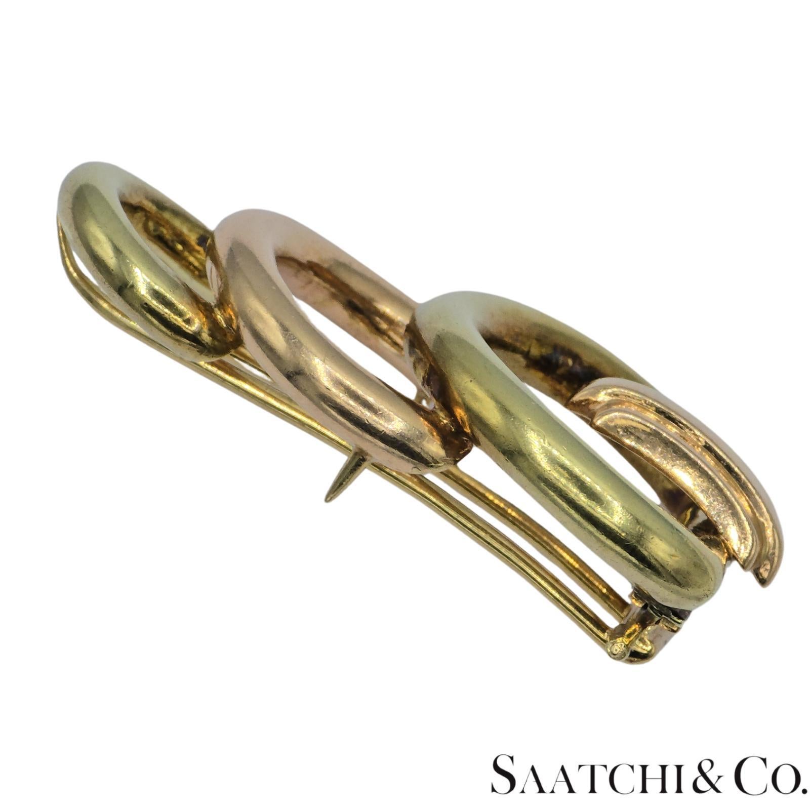 Broche / épingle en or jaune et rose 14k 585 Vinatge Bon état - En vente à New York, NY