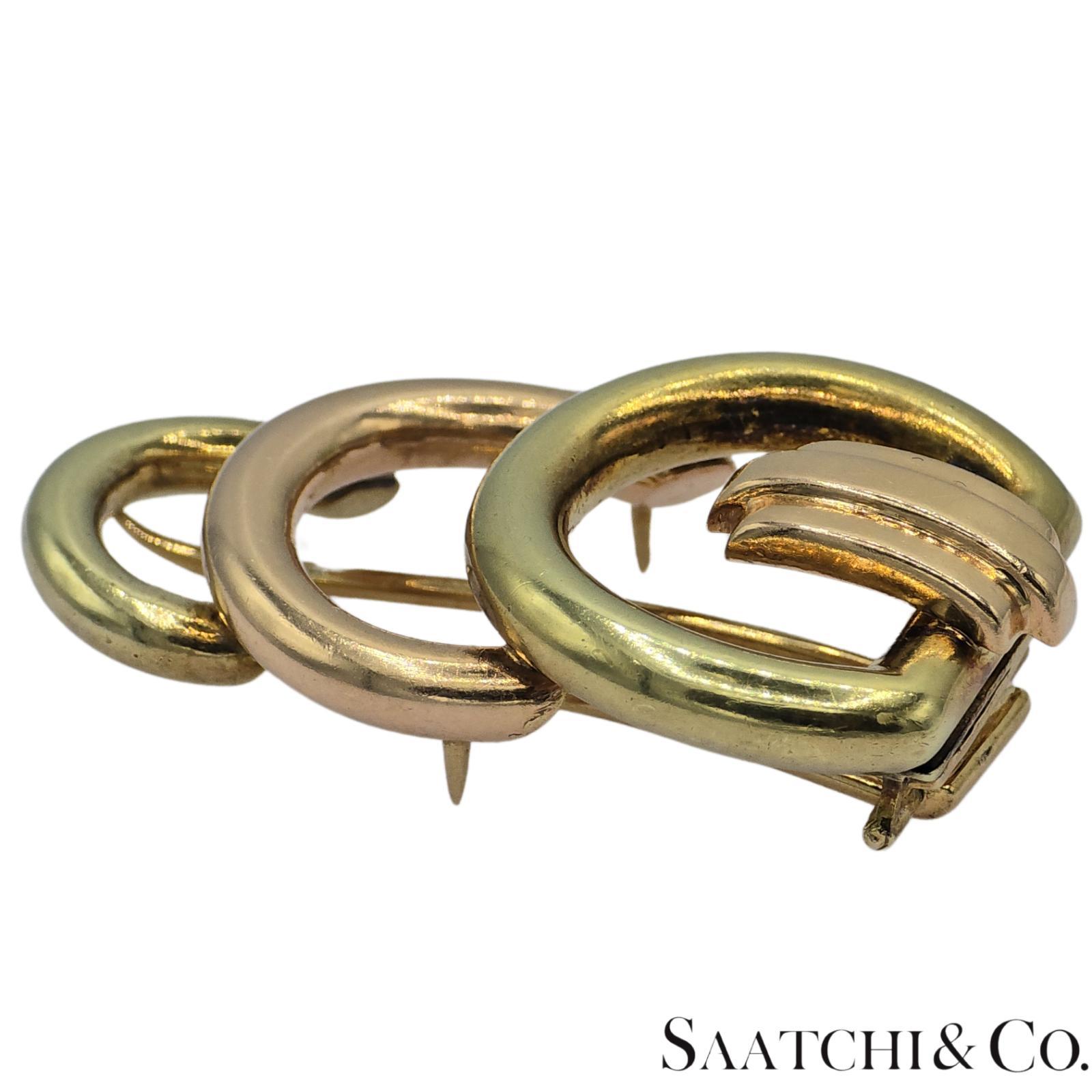 Broche / épingle en or jaune et rose 14k 585 Vinatge Unisexe en vente