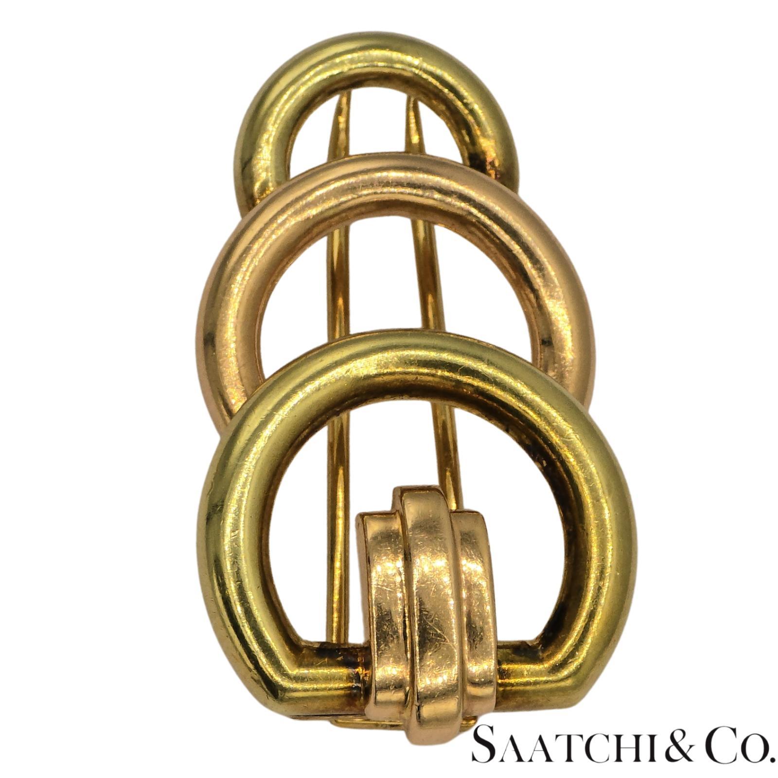 Broche / épingle en or jaune et rose 14k 585 Vinatge en vente 1