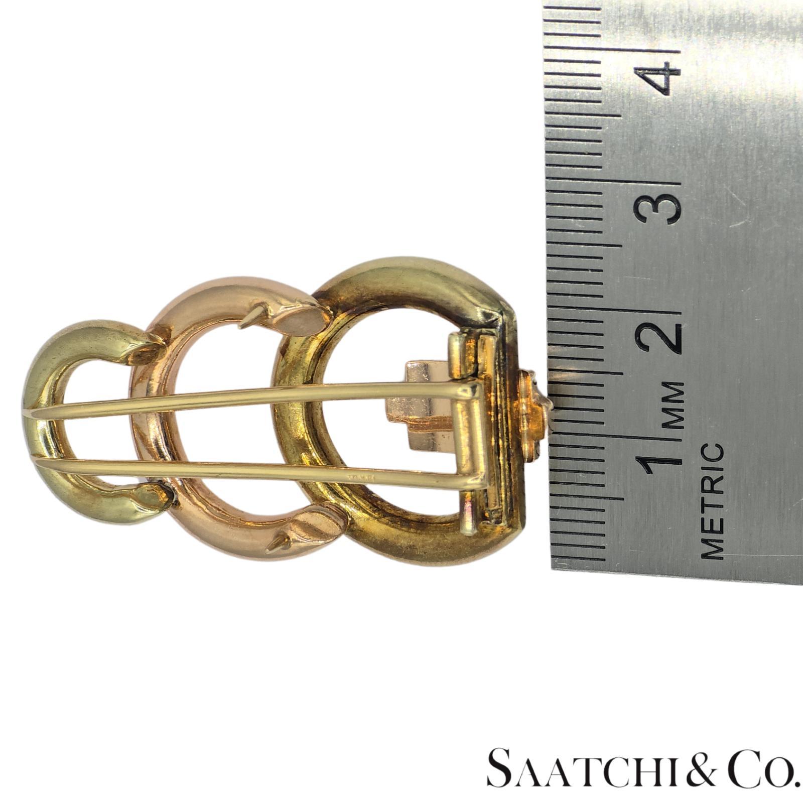 Broche / épingle en or jaune et rose 14k 585 Vinatge en vente 3
