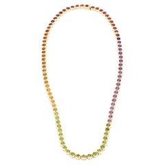 14K 585 Gelbgold Multi Farbe natürlichen Edelstein Halskette
