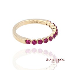 14k 585 Yellow Gold Natural Ruby Ring
