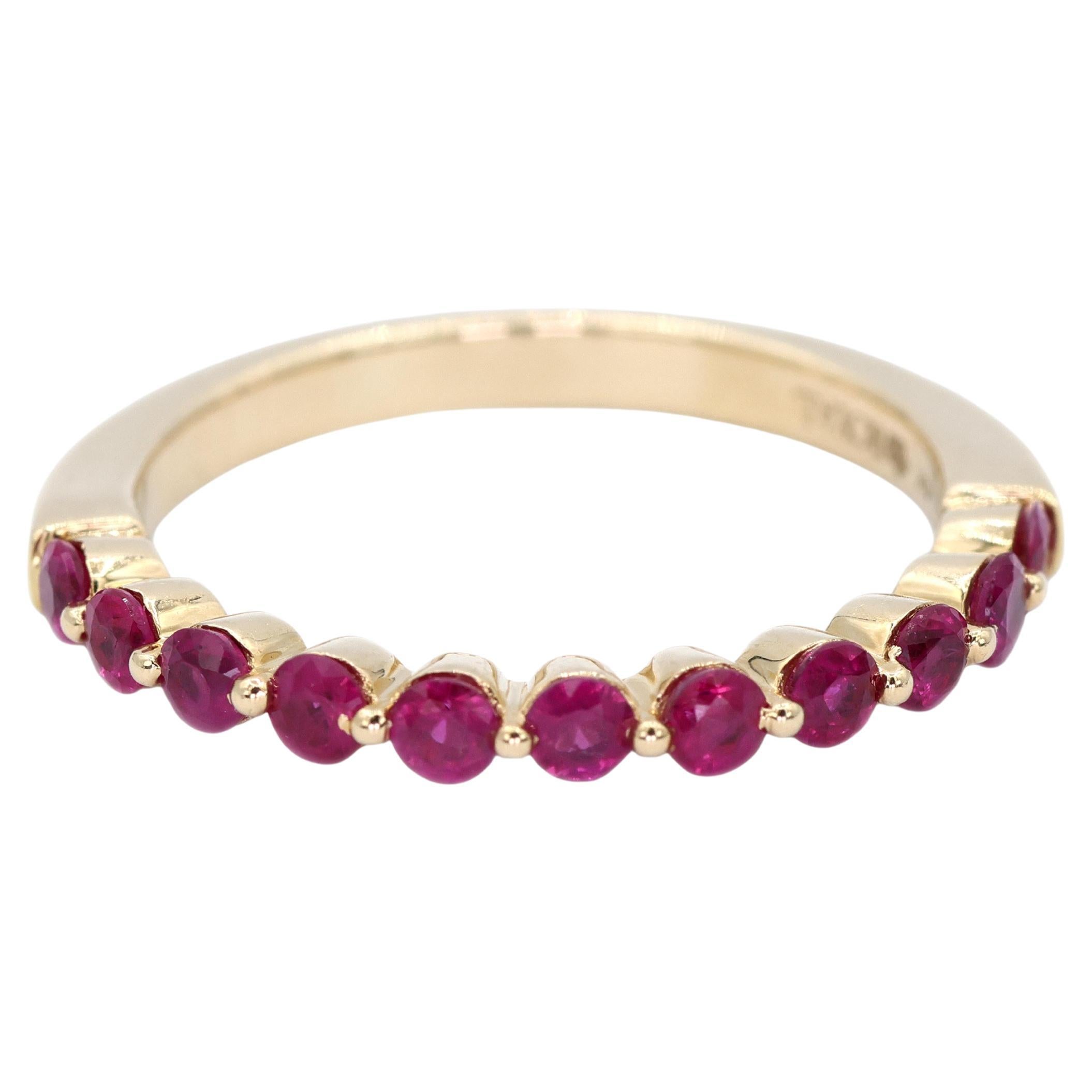 Anillo de oro amarillo de 14k 585 con rubí natural