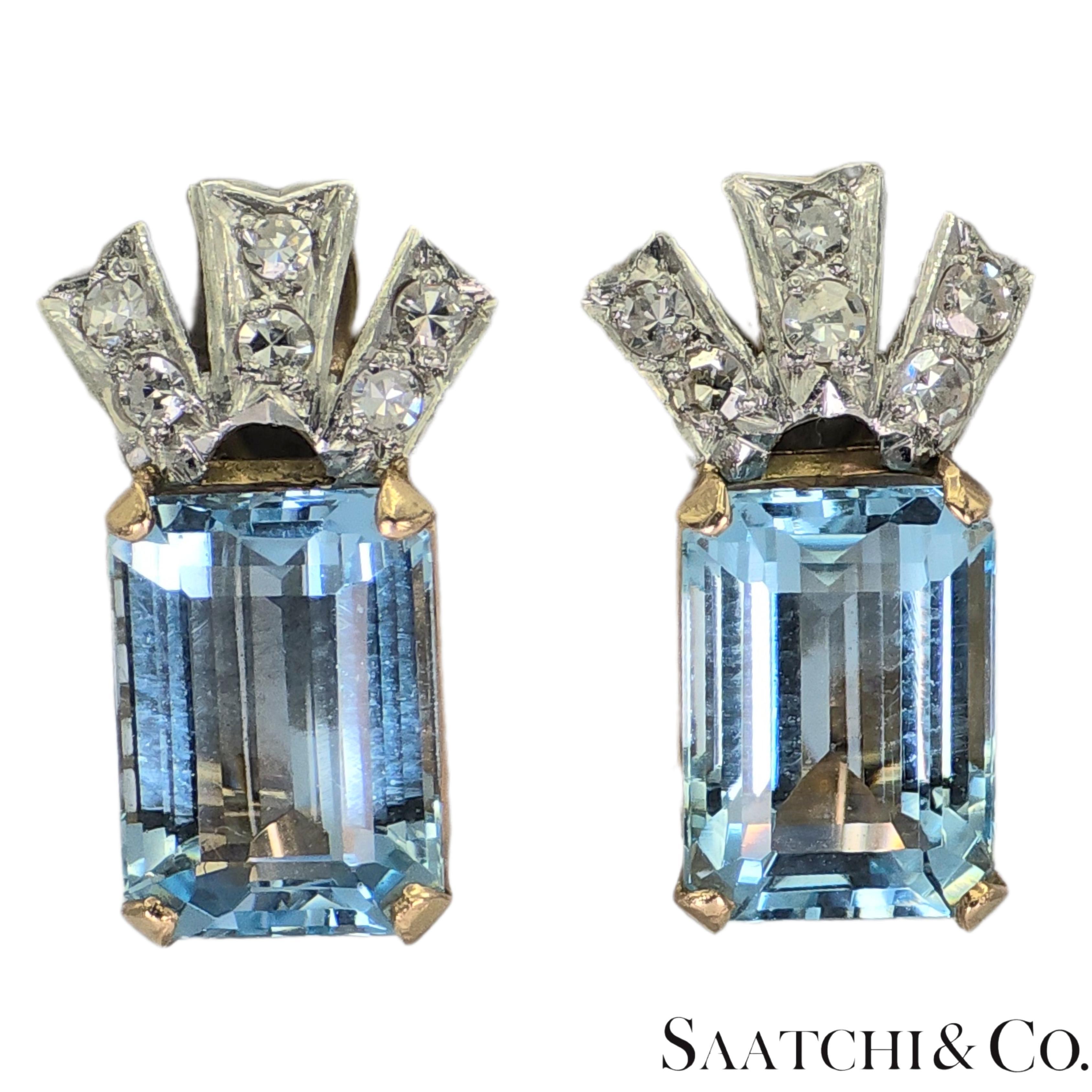 14K Yellow Gold Natural Diamond & Aquamarine Earring

Metal Type: 14K 585 Yellow Gold
Total Item Weight: 7 Grams
1:
Natural Diamond Weight: 0.40 Ct.
Diamond Clarity Grade: VVS-VS
Diamond Color Grade: G-H
Diamond Shape: Single Cut - Round Shape
No.