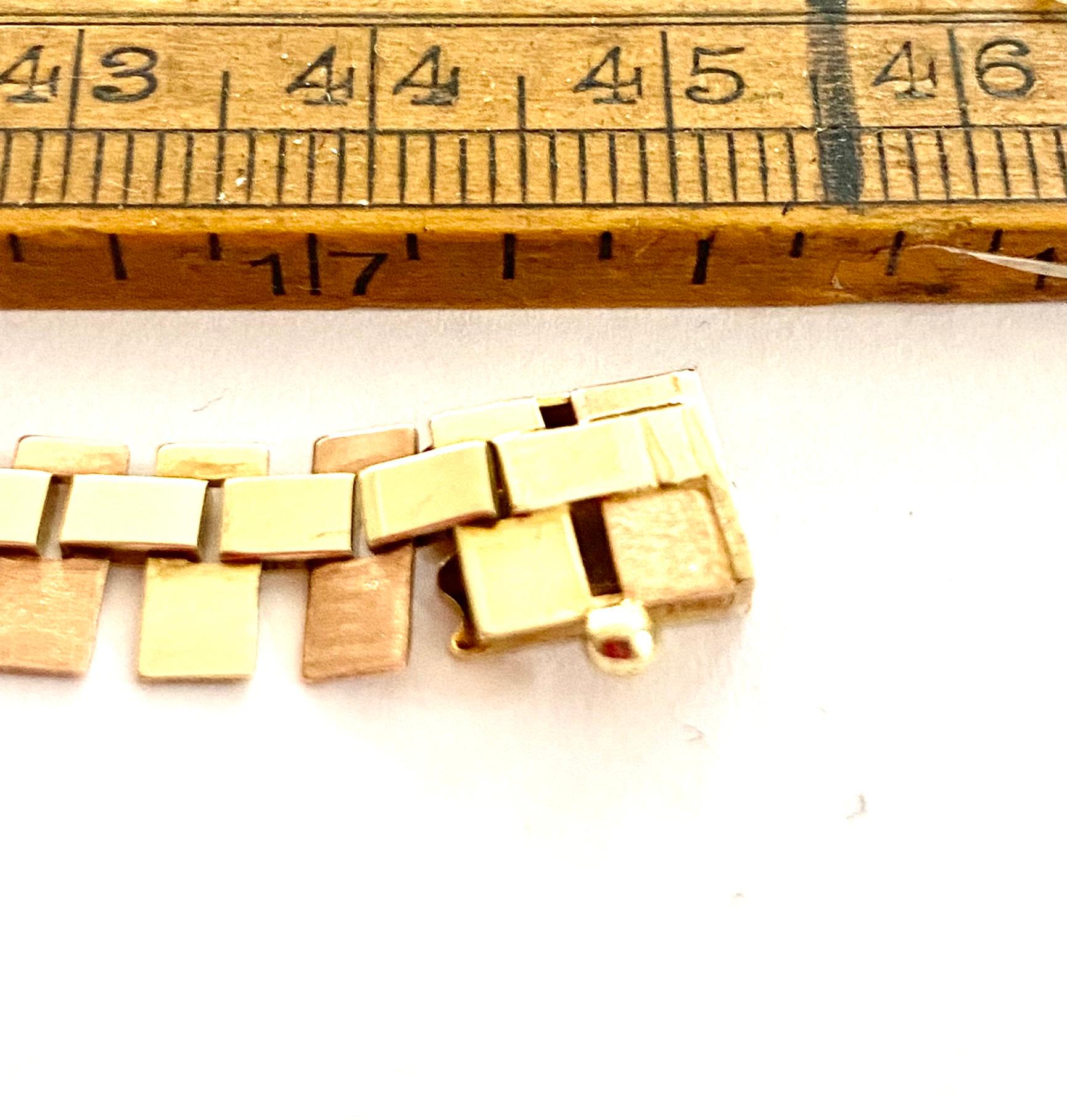 Women's 14k. (585/-) Yellow/Red Gold Bar Necklace, Vintage Germany Ca 1965