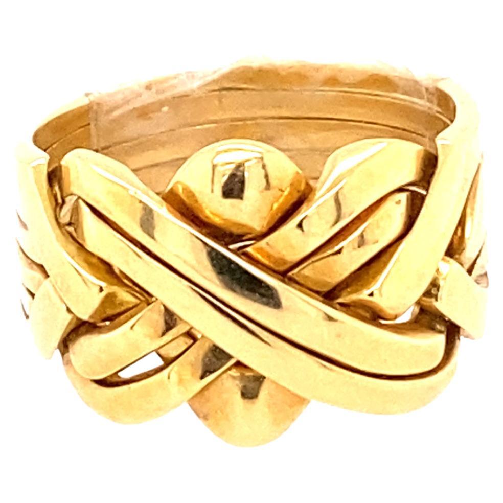 14K 6 Piece Puzzle Ring For Sale